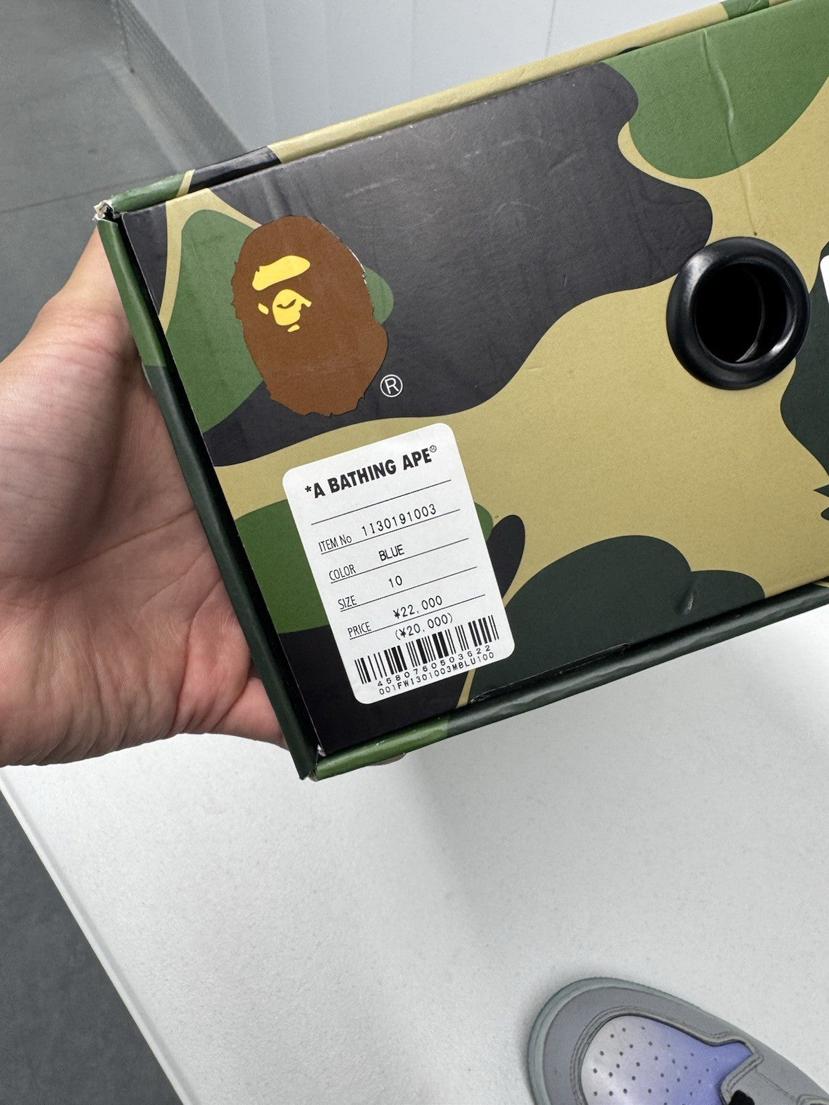 A Bathing Ape BAPE SK8sta #4 M2 Low Top Size 10, Gray/Blue