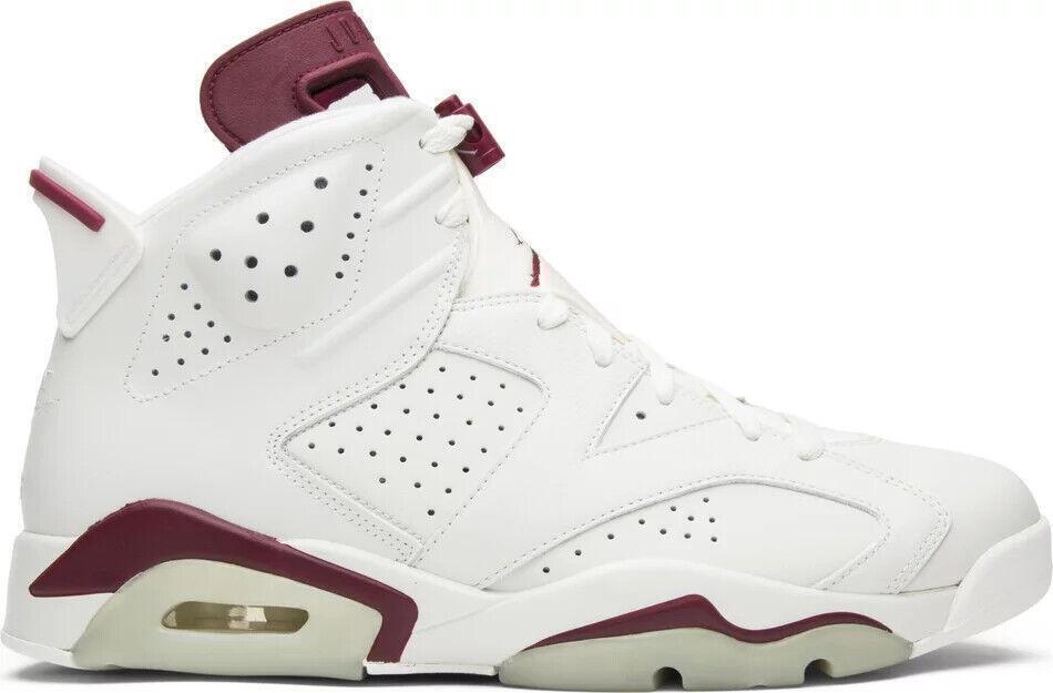 Jordan Air Jordan 6 Retro Maroon 2015 Men's Sneakers White/Maroon SIZE 9.5