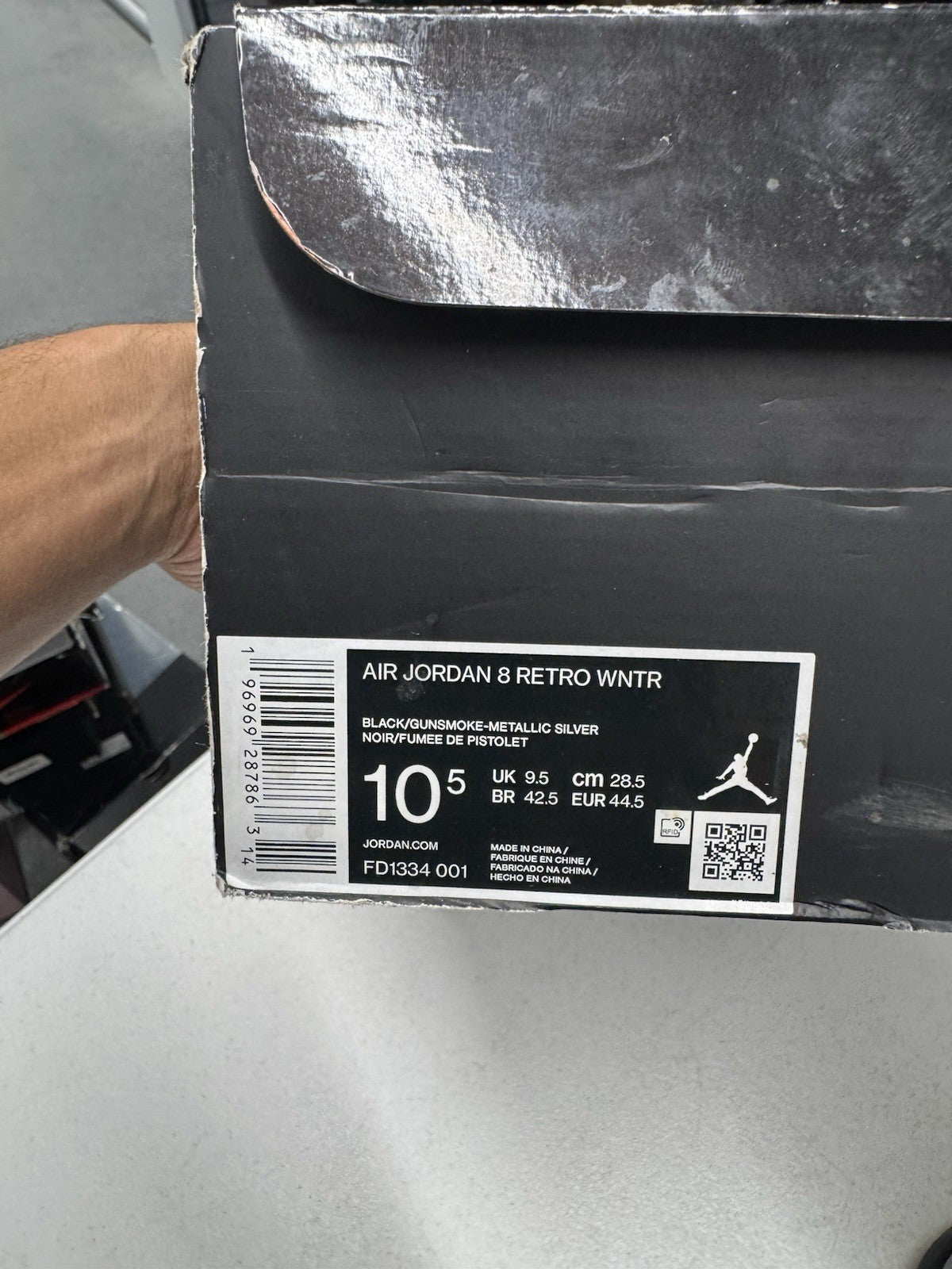 Jordan Air Jordan 8 Retro Winterized Gunsmoke Black/Silver SZ 10.5