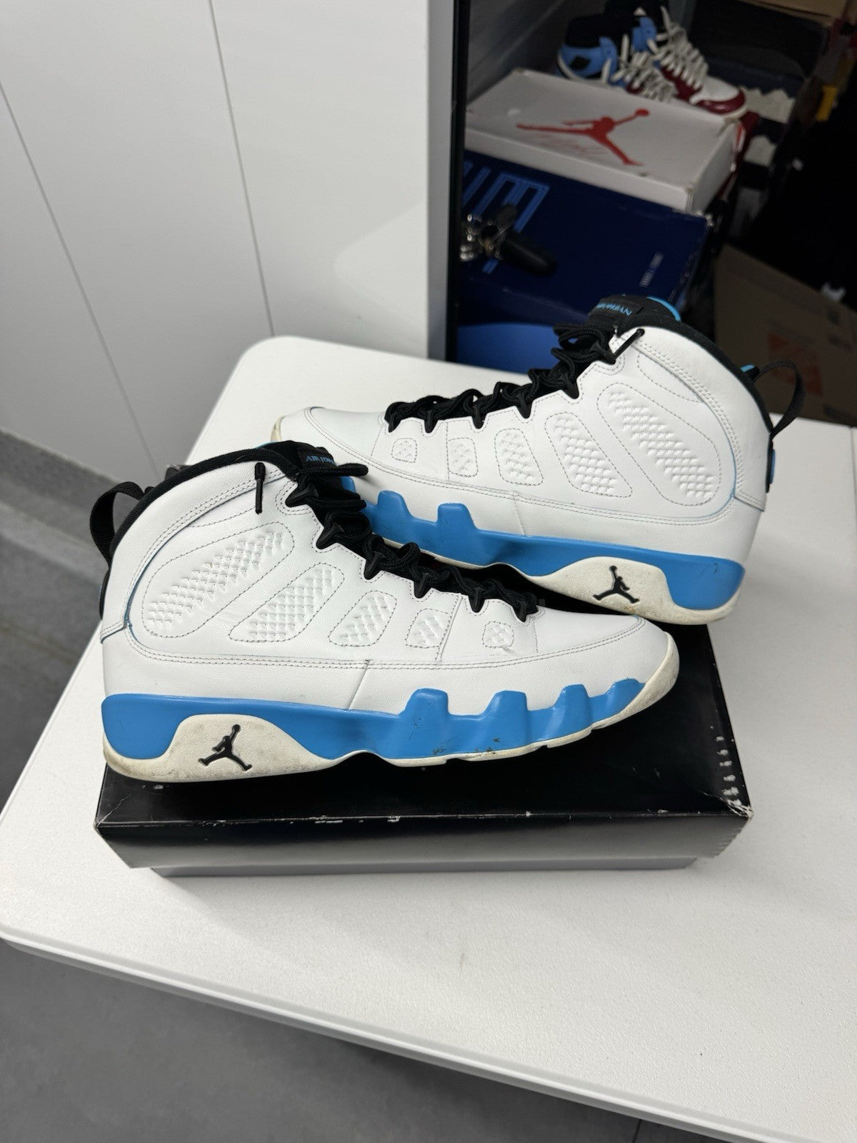 Air Jordan 9 Retro Men's Sneakers Powder Blue/Unc, 2024, FQ8992-101 Size 11