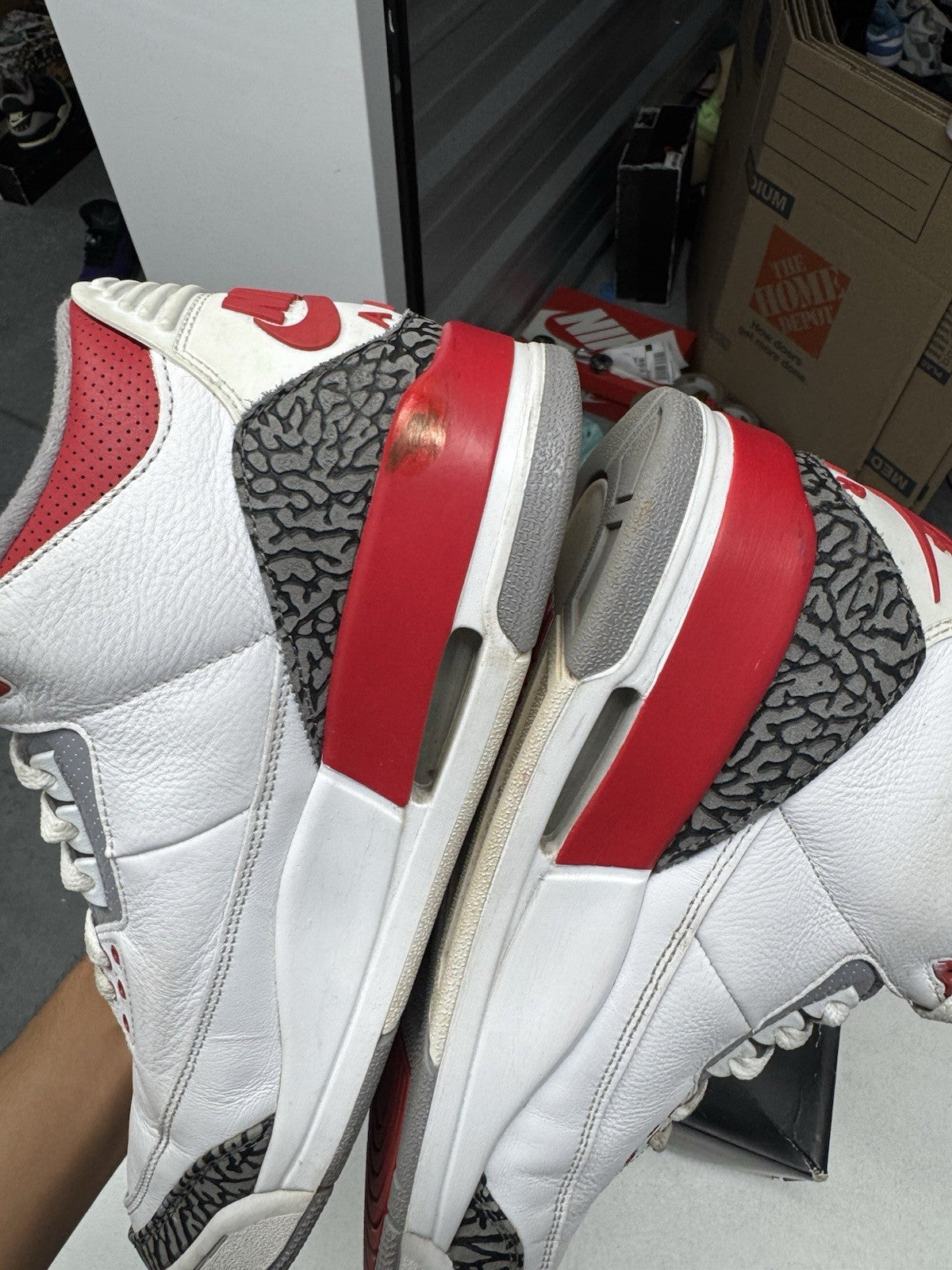 Jordan Air Jordan 3 Retro Fire Red Men's Sneakers White/Red Size 12