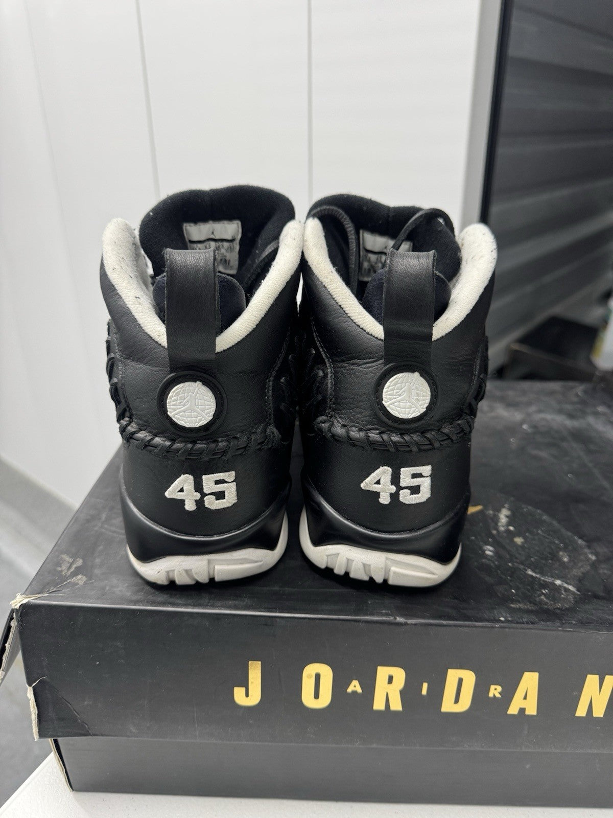 Jordan Air Jordan 9 Pinnacle Retro Black White High Top Sneaker size 10.5 