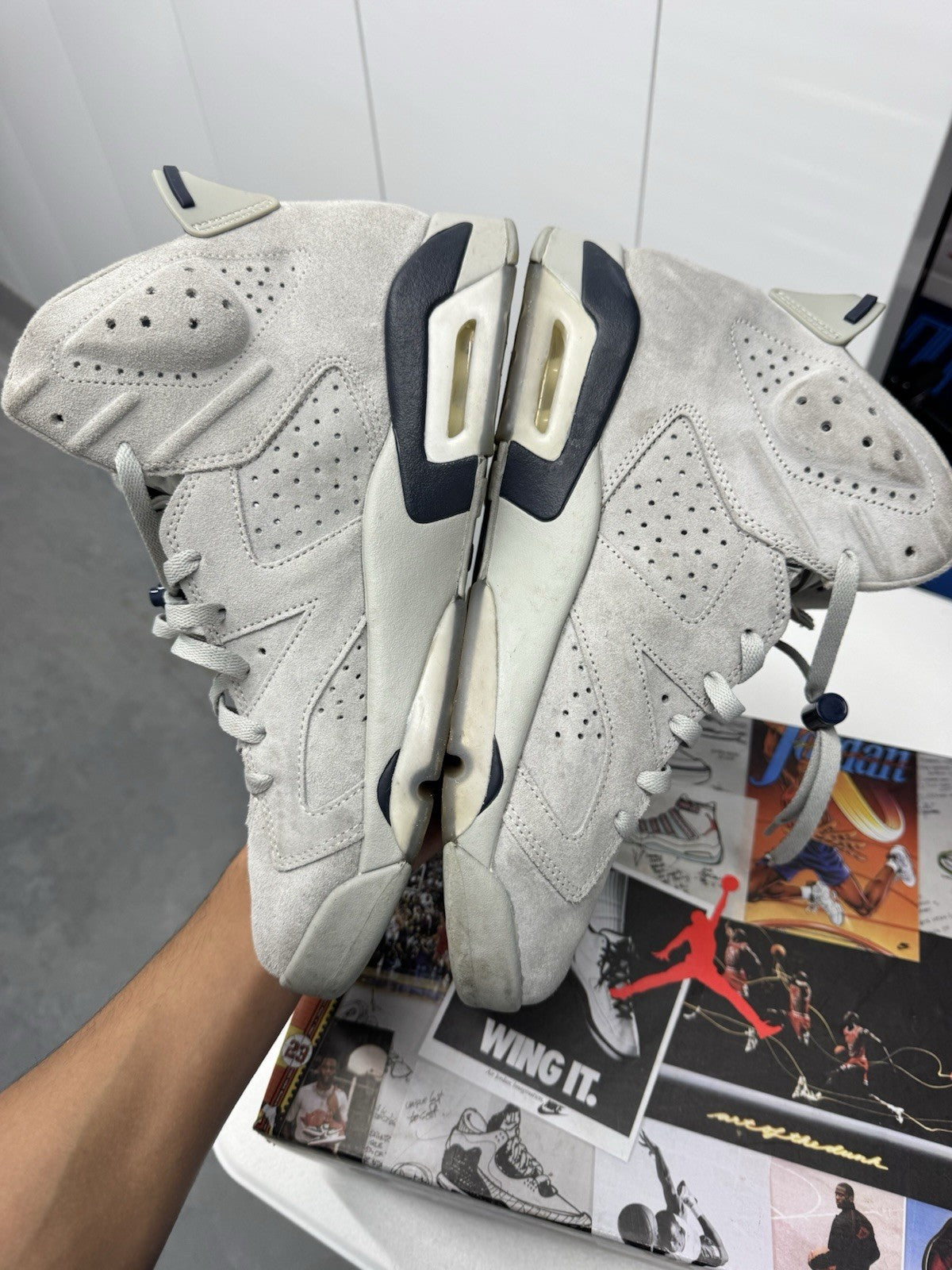 Nike Air Jordan 6 Retro Georgetown Men's Sneakers Size 11.5, Gray, CT8529-012