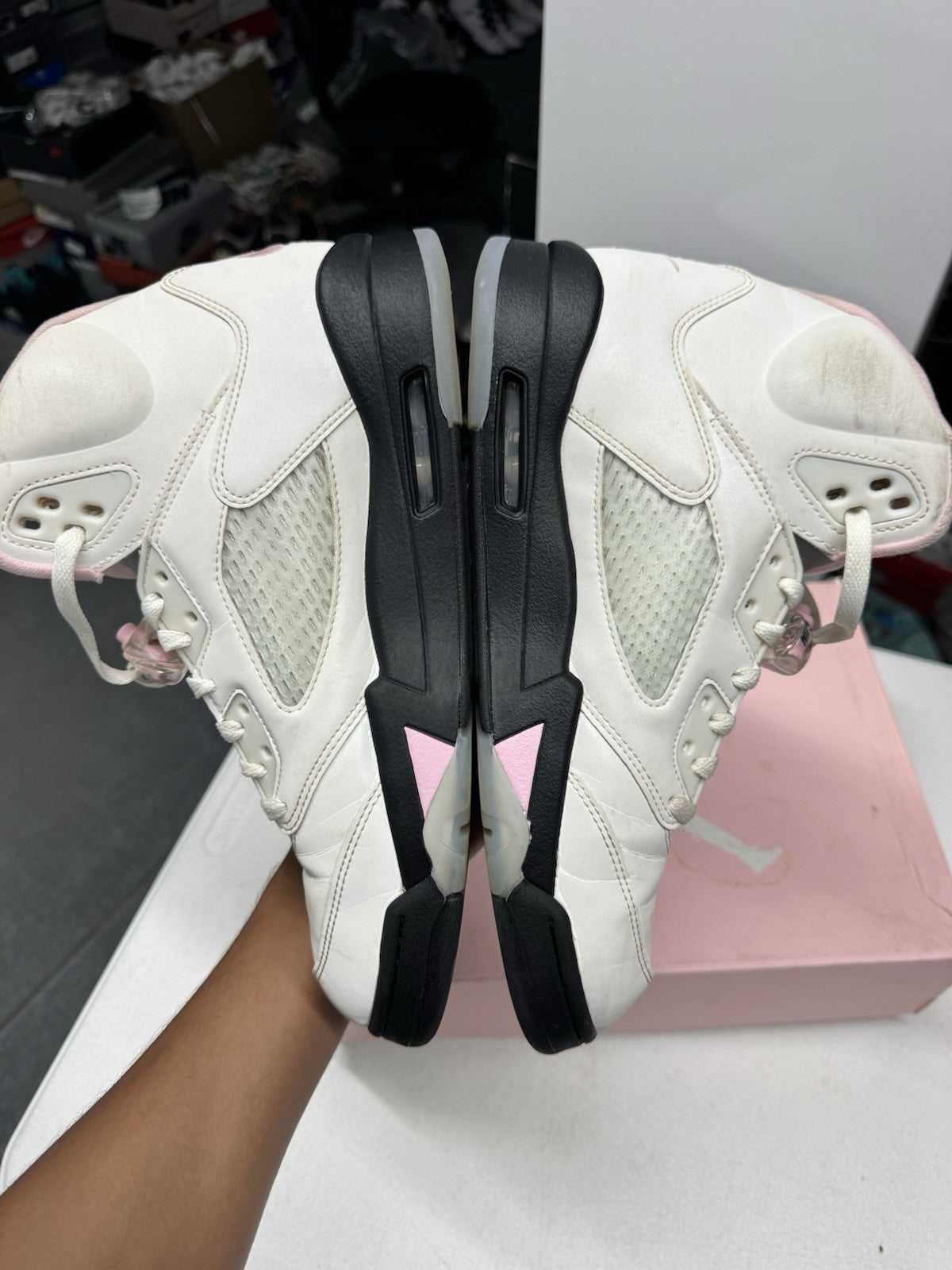 Jordan Air Jordan 5 Retro Medium Soft Pink White/Black Men's Sneakers Size 10.5