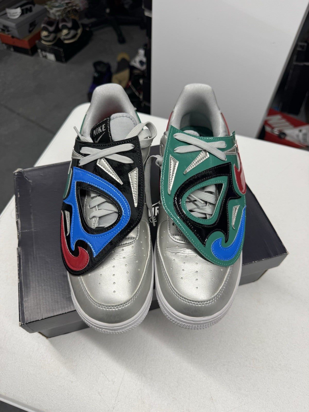 Nike Air Force 1 '07 LV8 Lucha Libre Metallic Silver Multi-Color SIZE 10.5