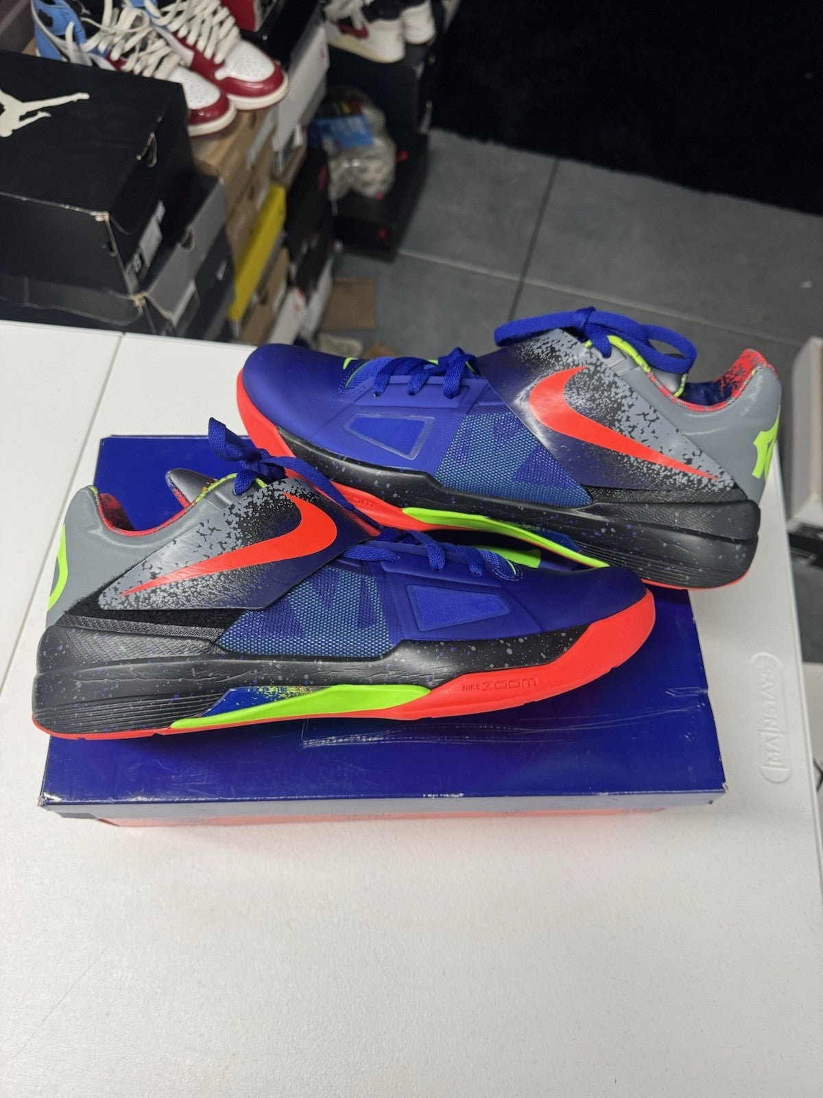 Nike Men's Zoom KD 4 IV Nerf Basketball Shoes Multicolor, Size 13