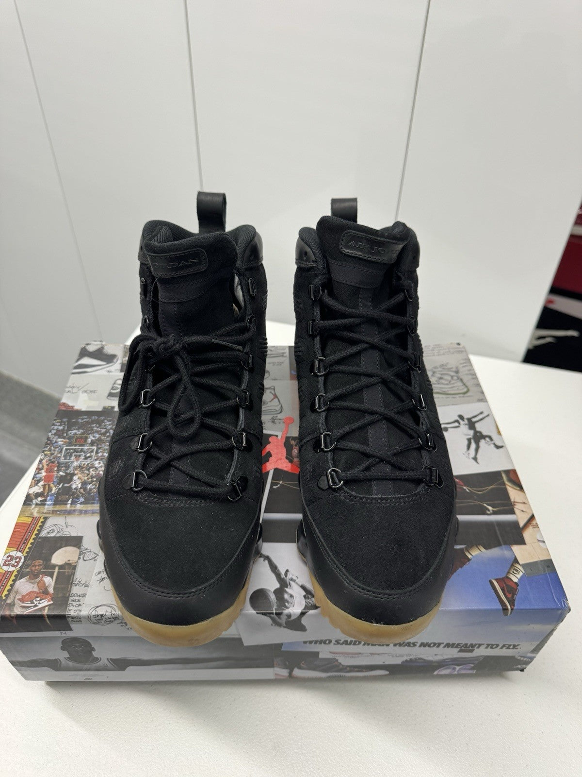 Air Jordan 9 Retro Men's Black/Gum Light Brown Boot, Size 11, AR4491-025