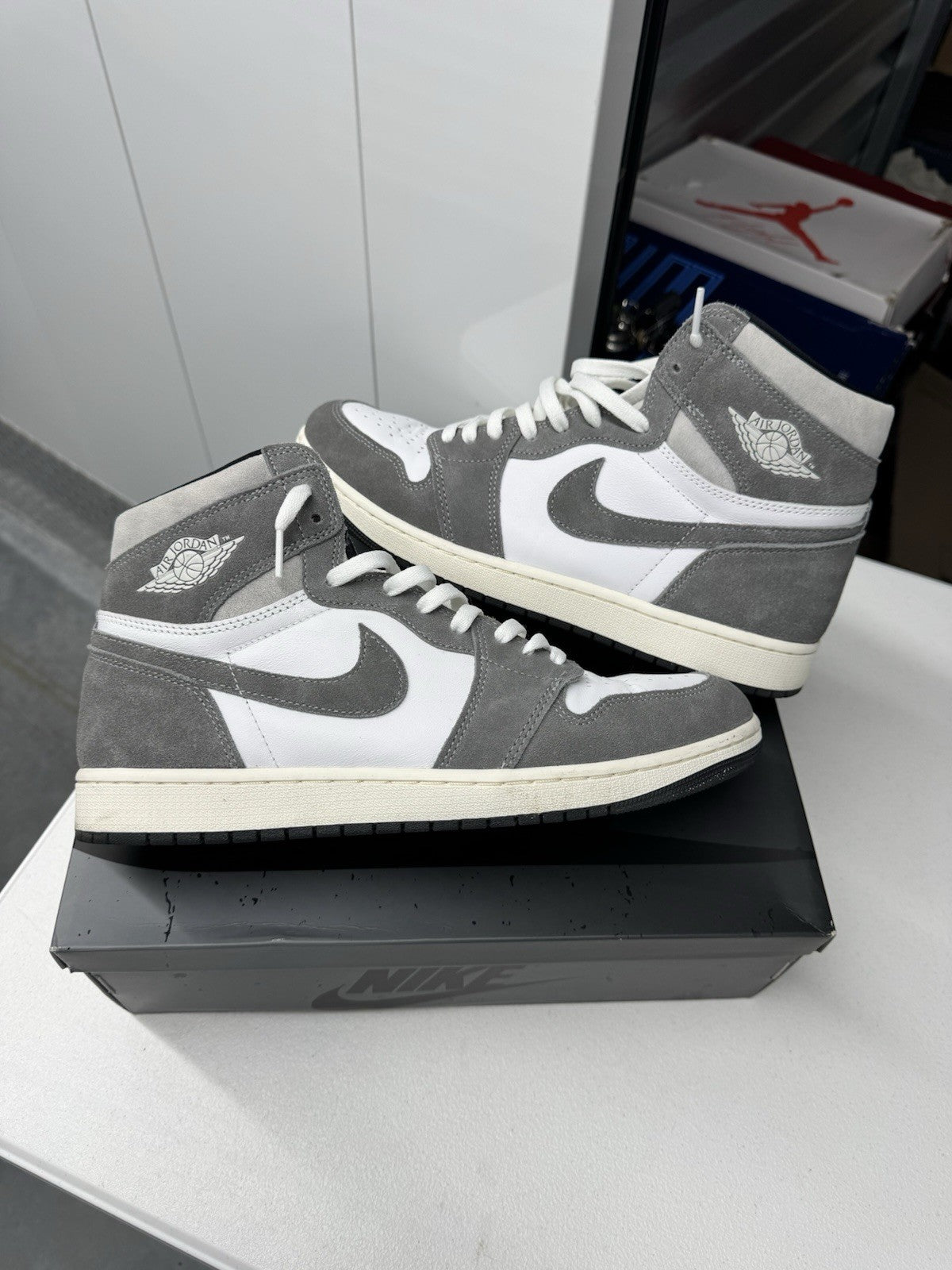 Jordan Air 1 Men's Sneakers Washed Black Size 12 Pre-Owned
