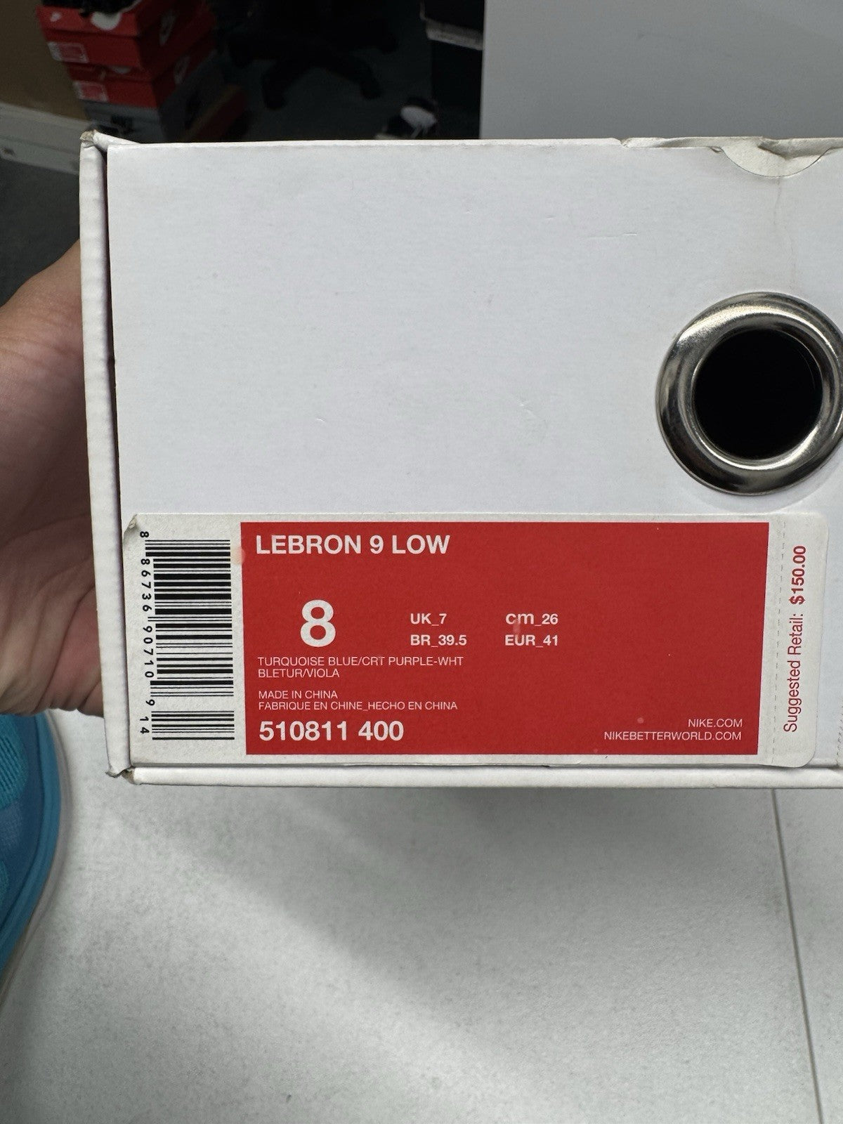 Nike LeBron 9 Low Summit Lake Hornets Men's Sneakers Turquoise/Purple/White
