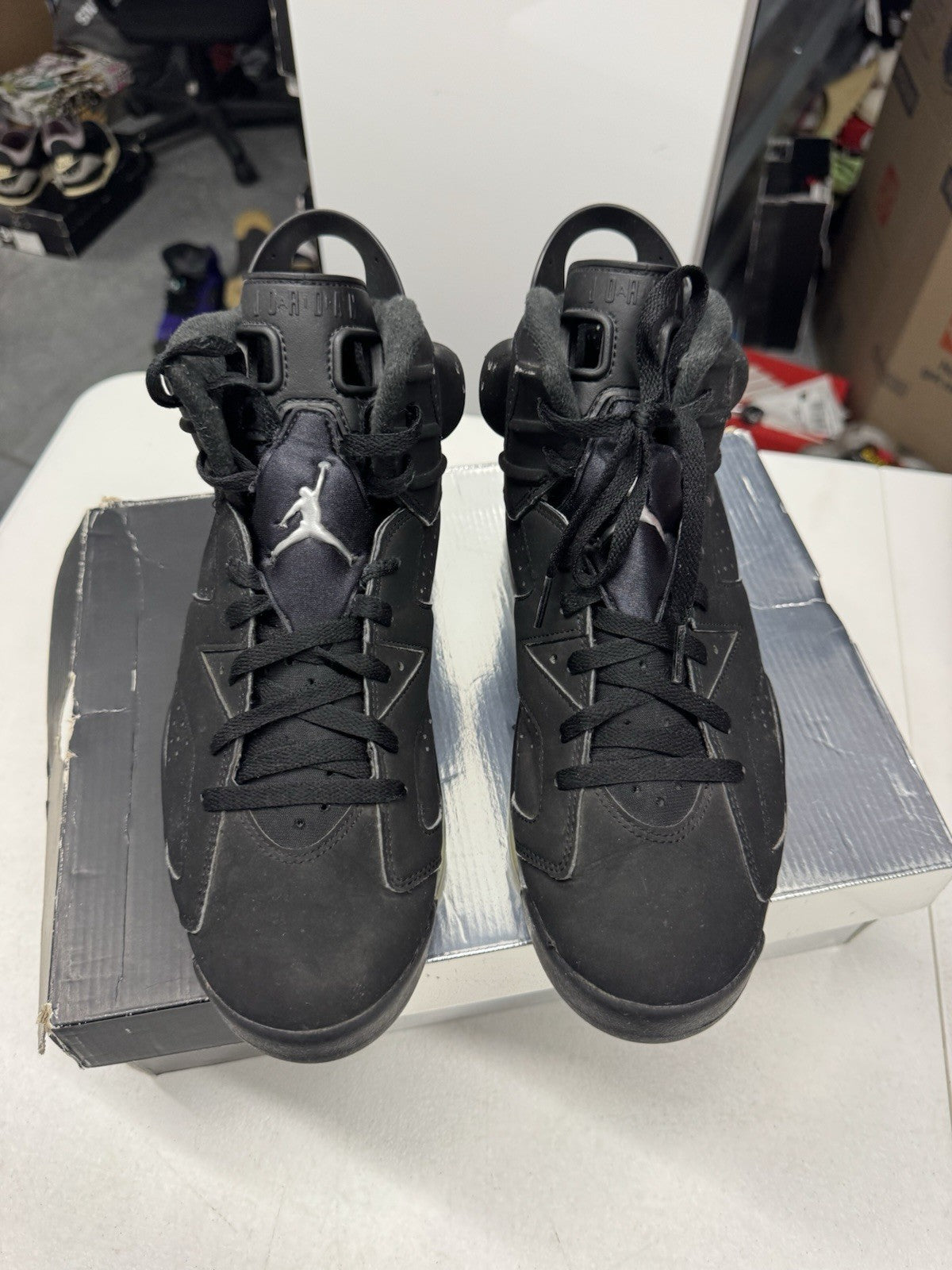 Jordan Air Jordan 6 Retro Mid Chrome Black/Metallic Silver SIZE 10.5