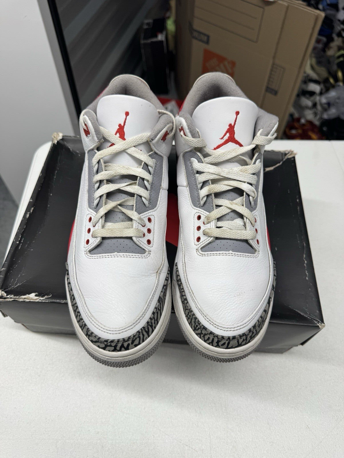 Jordan Air Jordan 3 Retro Fire Red Men's Sneakers White/Red Size 12