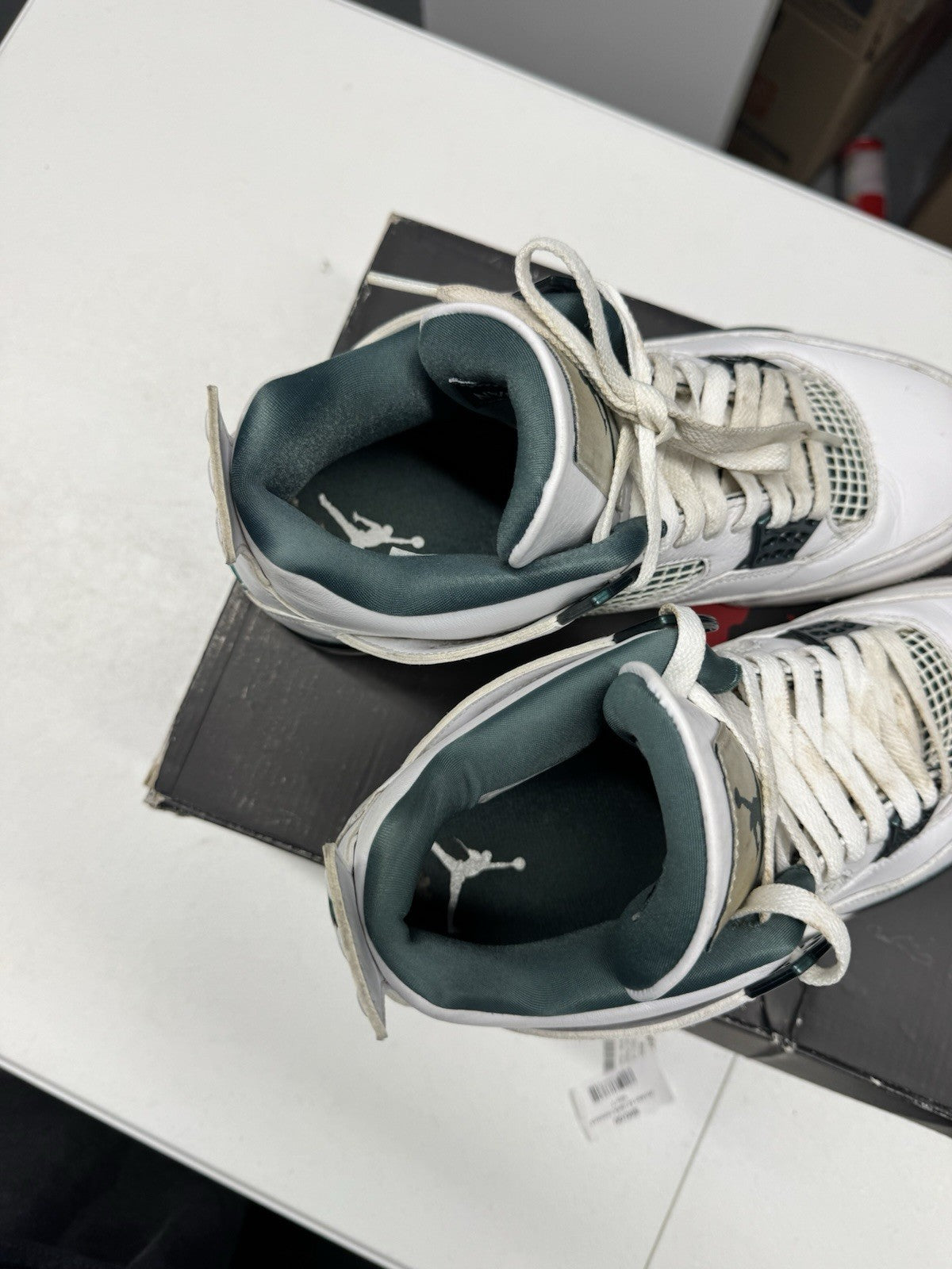 Jordan Air Jordan 4 Retro Men's Sneakers White/Oxidized Green FQ8138-103 SIZE 8