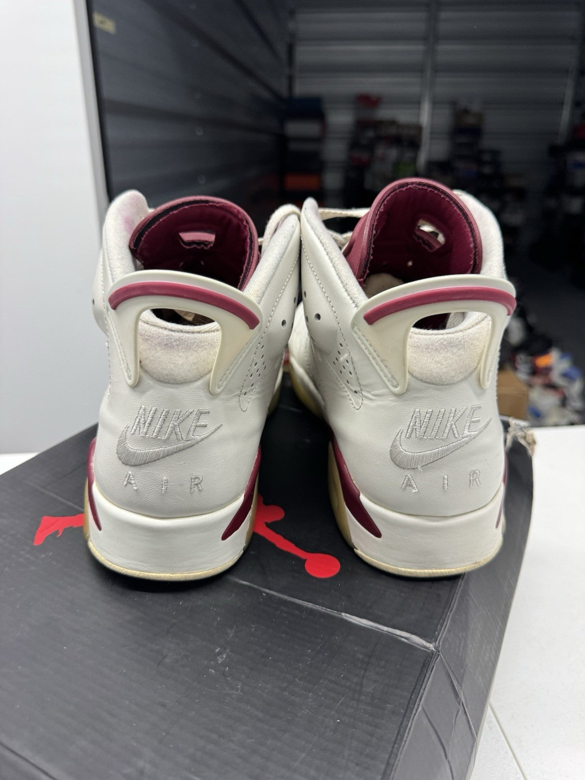 Jordan Air Jordan 6 Retro Maroon 2015 Men's Sneakers White/Maroon SIZE 9.5