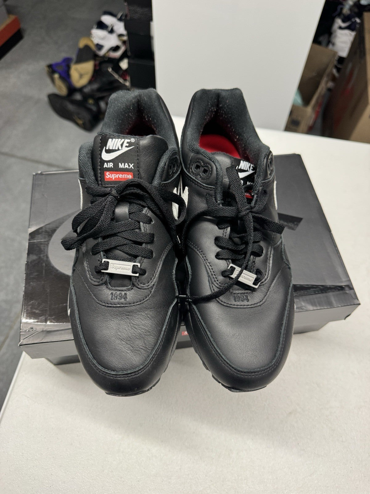 Nike Supreme x Air Max 1 '87 SP Men's Sneakers Black/White SIZE 8