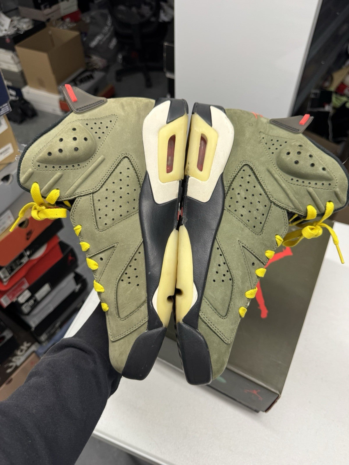 Jordan Air Jordan 6 Retro SP Travis Scott Olive Sneakers 2019 SIZE 10