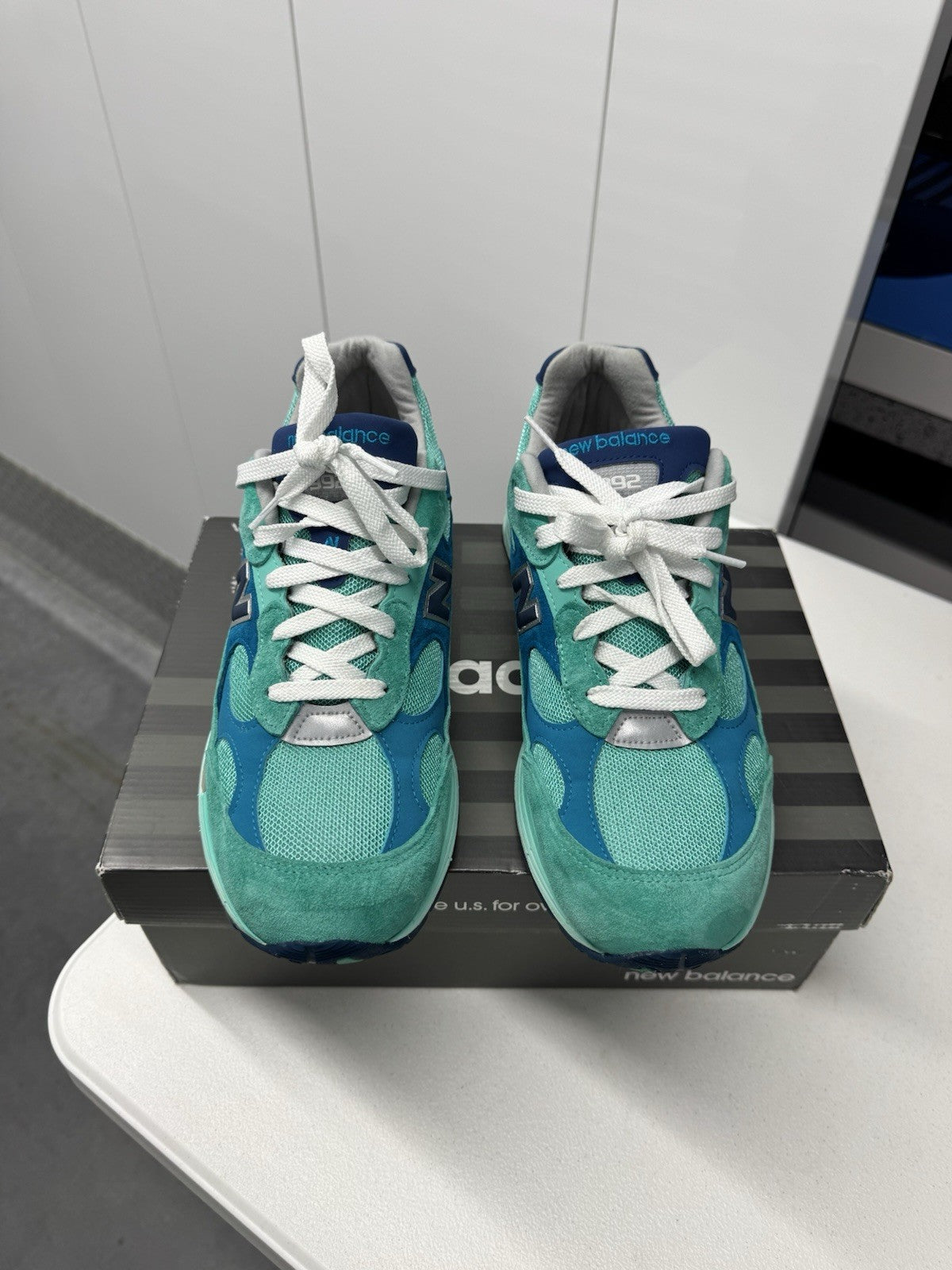 New Balance 992 MiUSA Blue Silver Metallic Size 11
