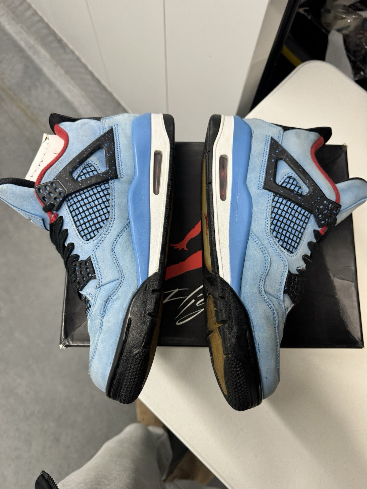 Jordan Air Jordan 4 Retro Travis Scott Cactus Jack Blue Size 9.5 308497-406 2018