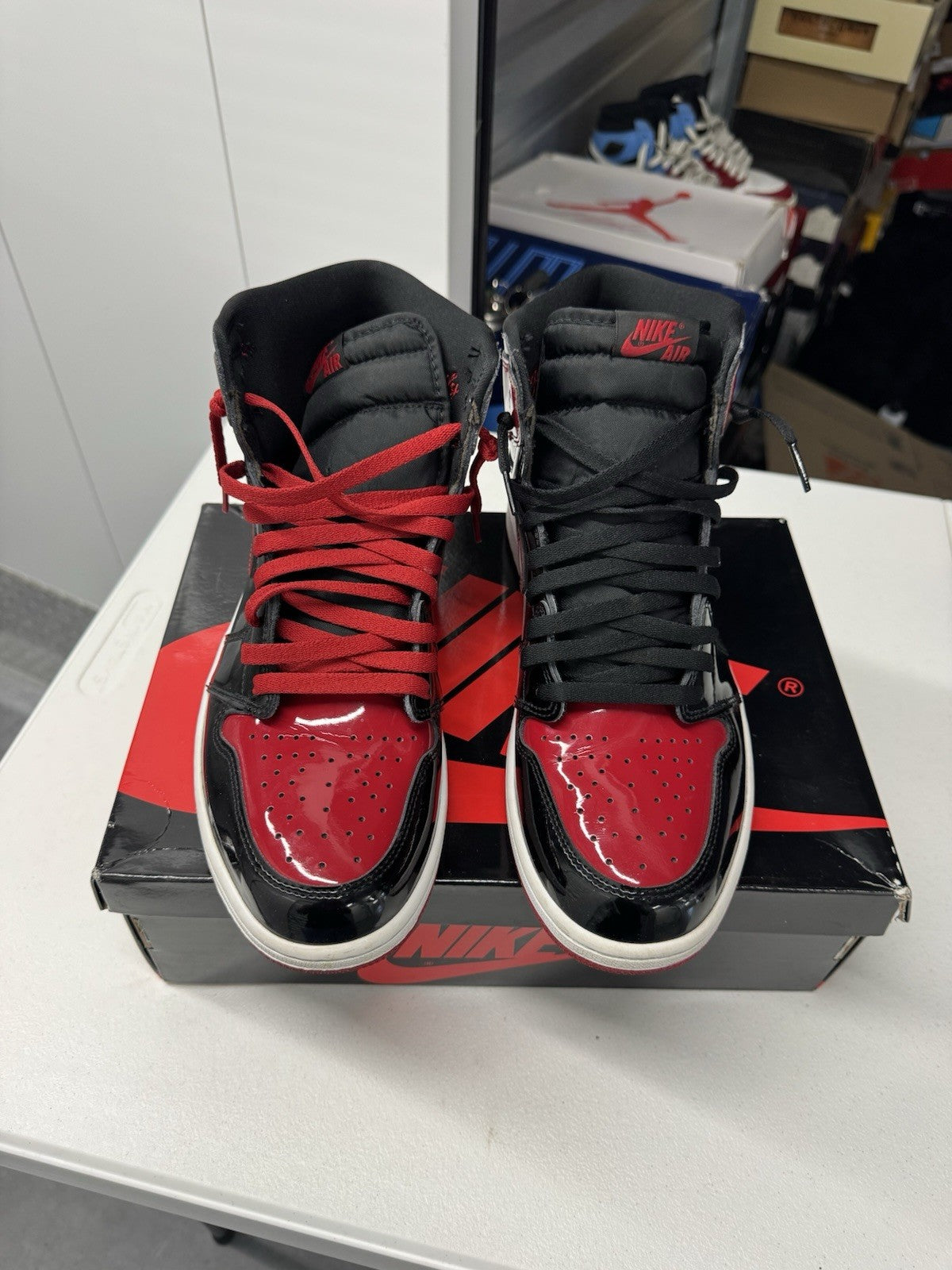 Air Jordan 1 Men's Size 12 Patent Bred Colorway
