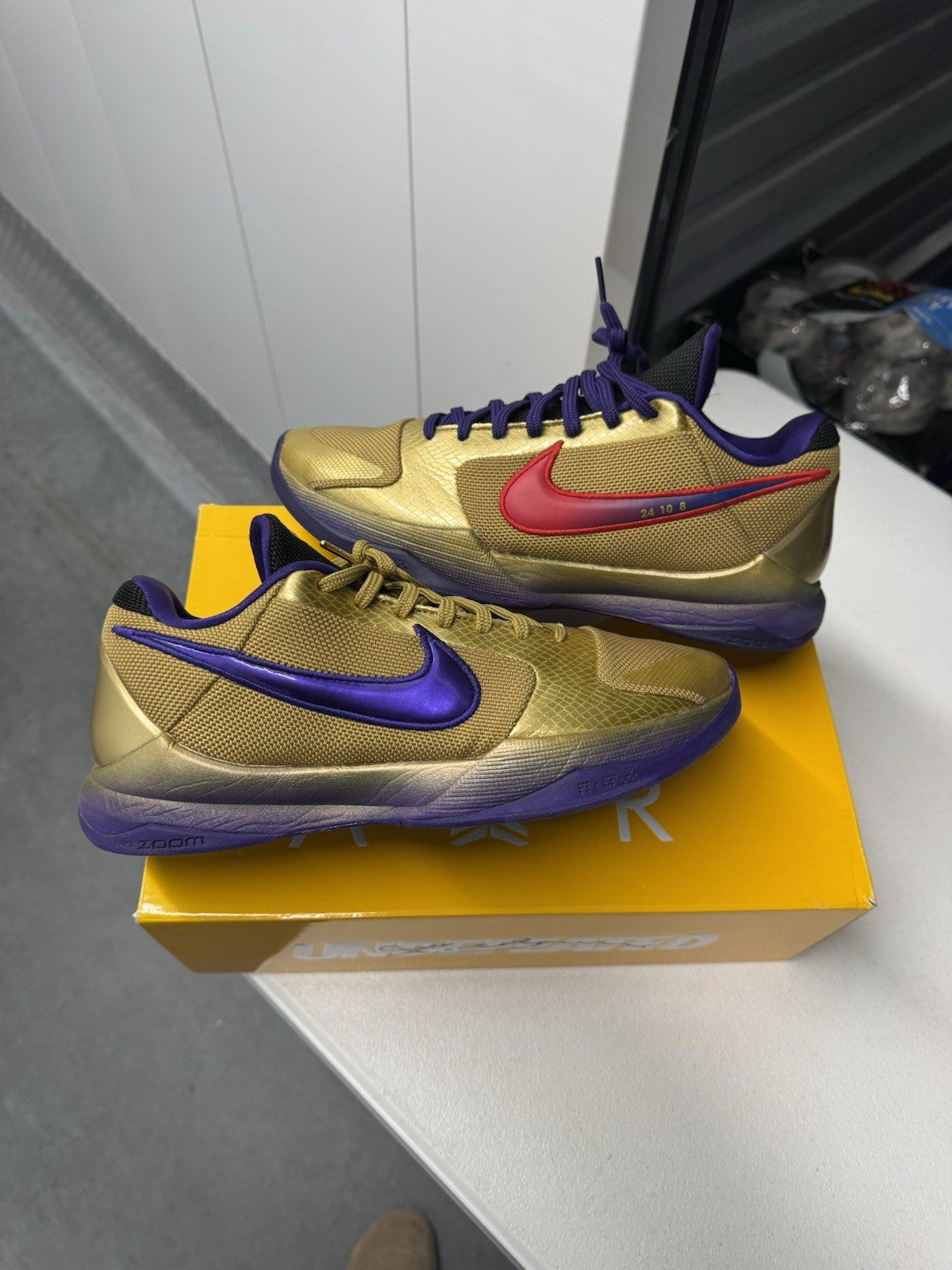 Nike Kobe 5 Undefeated Gold Purple Red Men's Low Top Basketball Sneaker