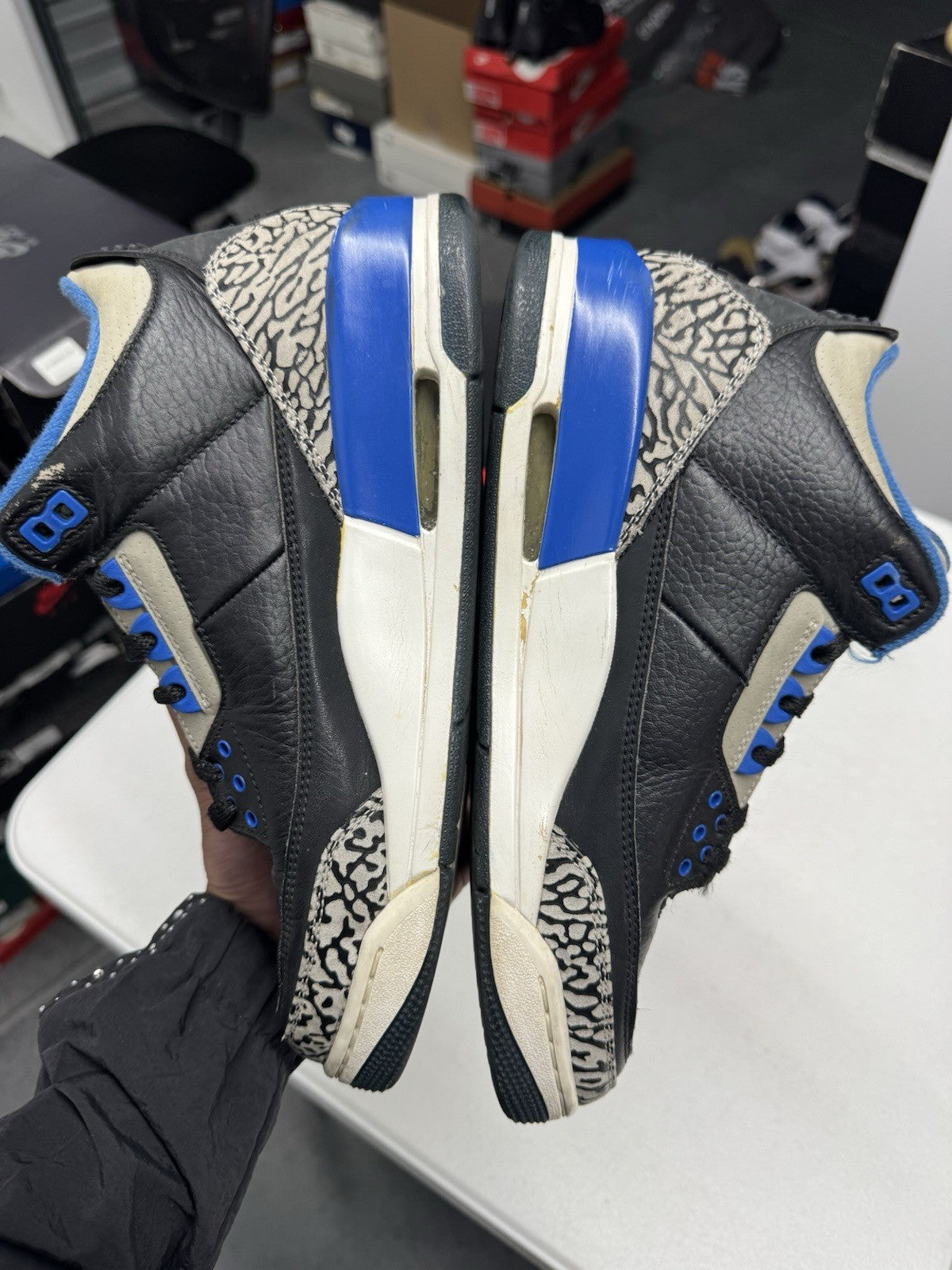 Jordan Air Jordan 3 Retro Sport Blue 2014 Black/Wolf Grey SIZE 9