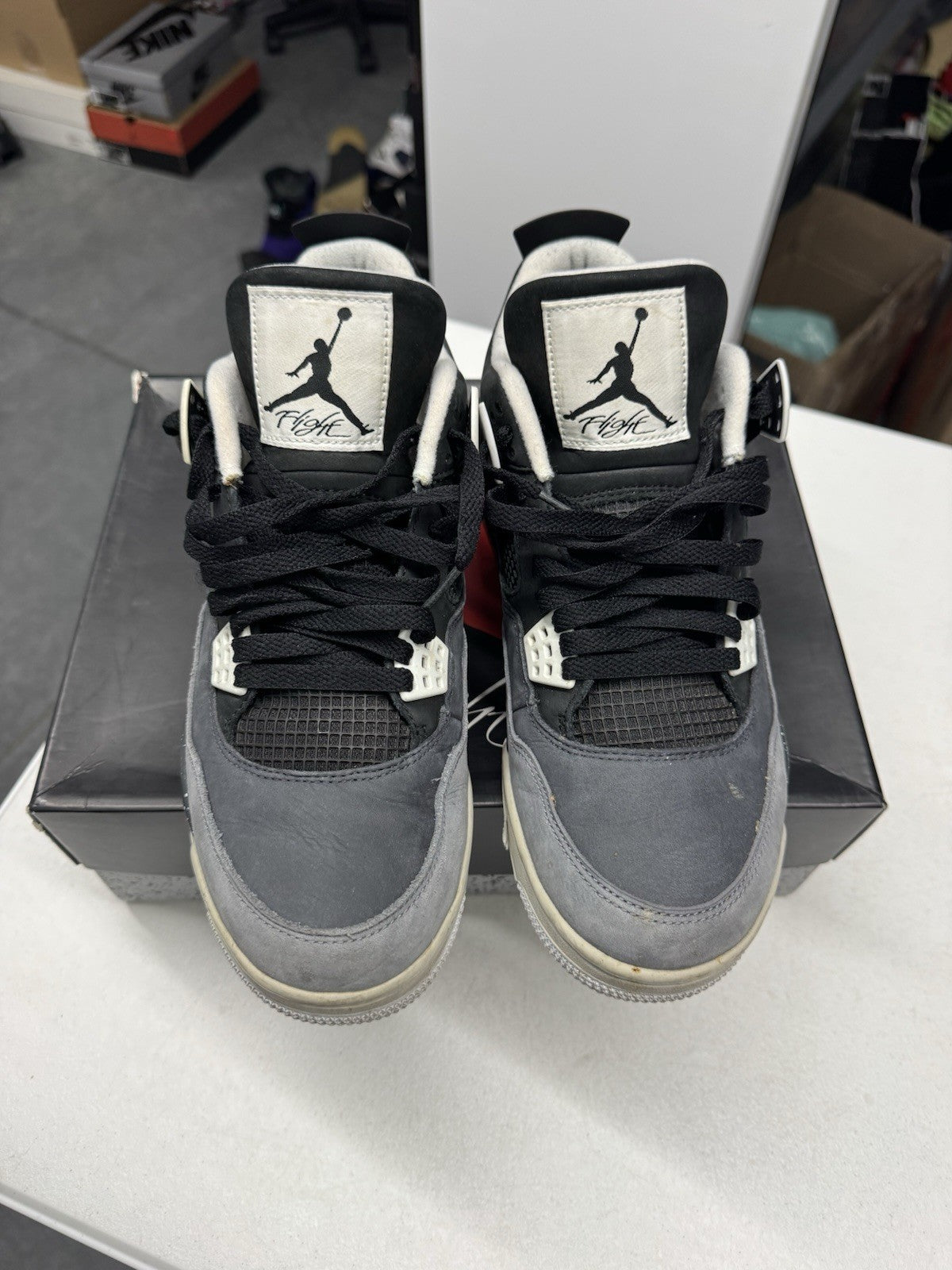 Jordan Air Jordan 4 Retro Fear Nubuck Black/White/Gray SIZE 9.5