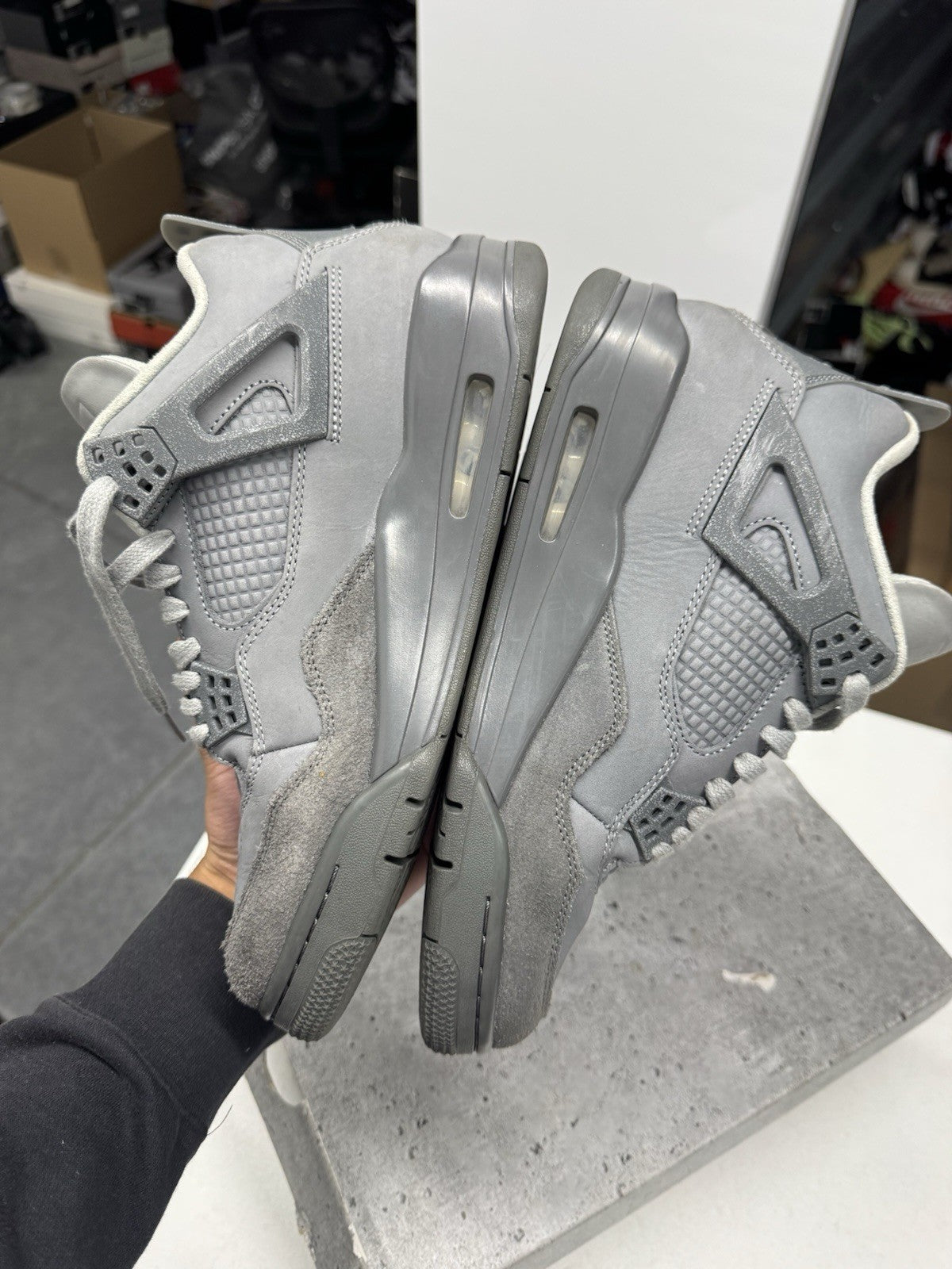 Jordan Air Jordan 4 Retro SE Wet Cement Smoke Grey Suede SIZE 9