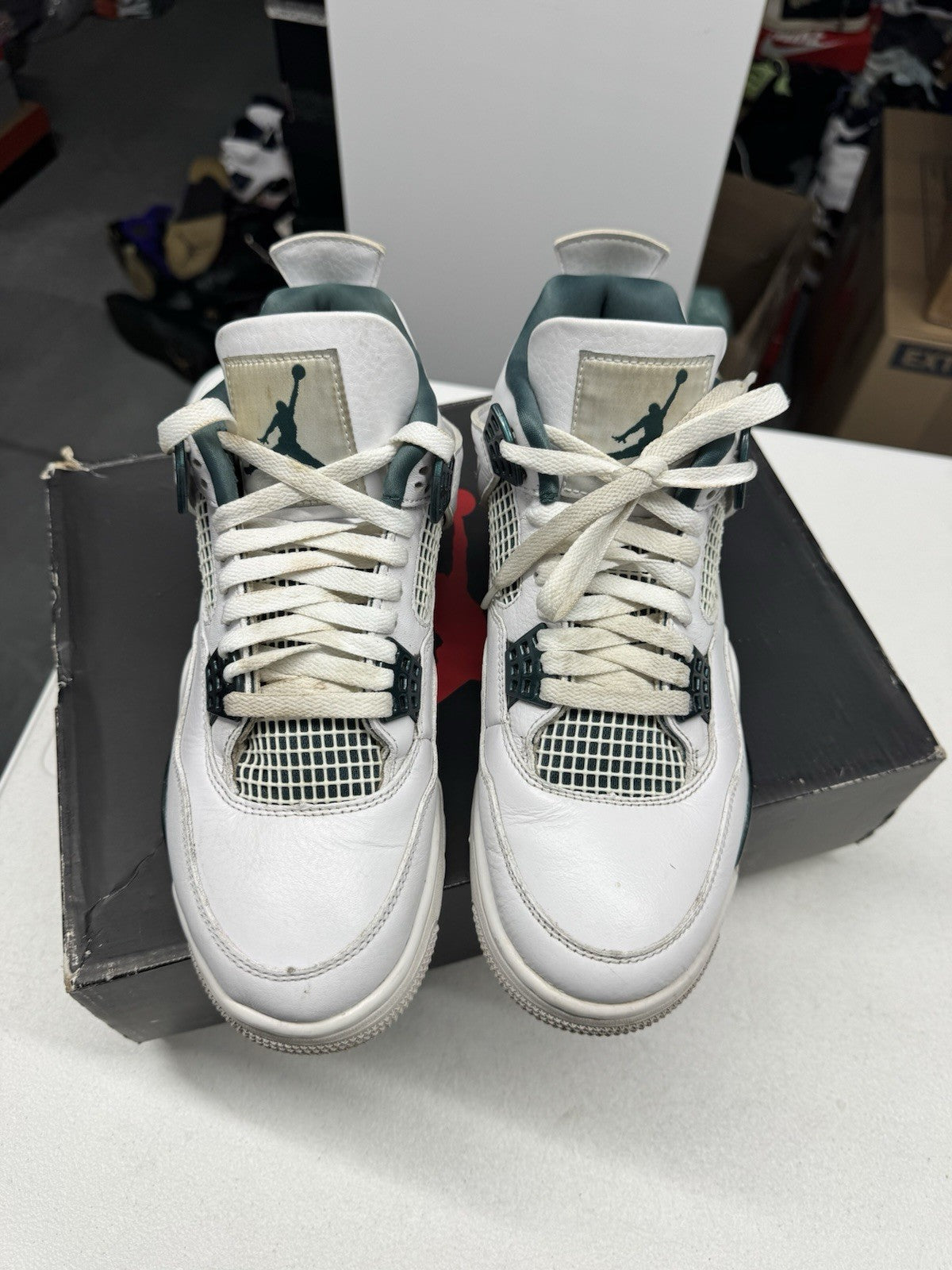 Jordan Air Jordan 4 Retro Men's Sneakers White/Oxidized Green FQ8138-103 SIZE 8