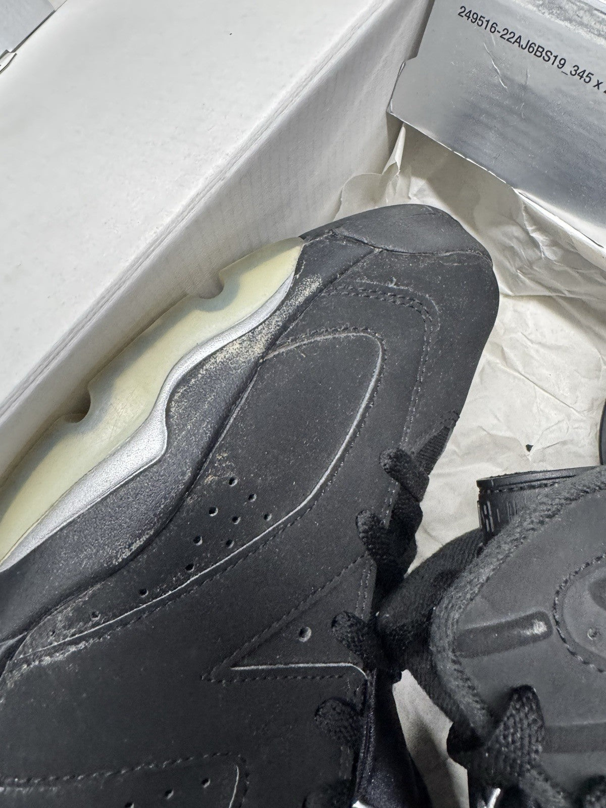 Jordan Air Jordan 6 Retro Mid Chrome Black/Metallic Silver SIZE 10.5