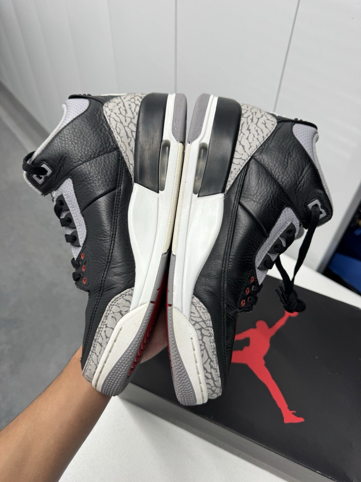 Air Jordan 3 Black Cement Reimagined Sneakers DN3707-010 Size 10