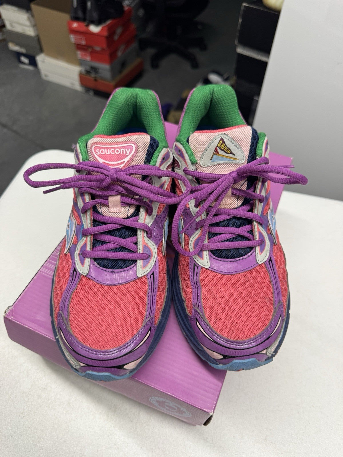 Saucony Jae Tips x ProGrid Omni 9 To Do List Pink/Purple S70864-1 SIZE 9.5