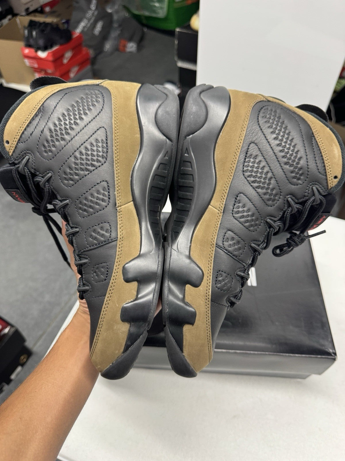 Jordan Air Jordan 9 Retro 2024 "Olive" Men's Sneakers Black/True Red, SIZE 8.5