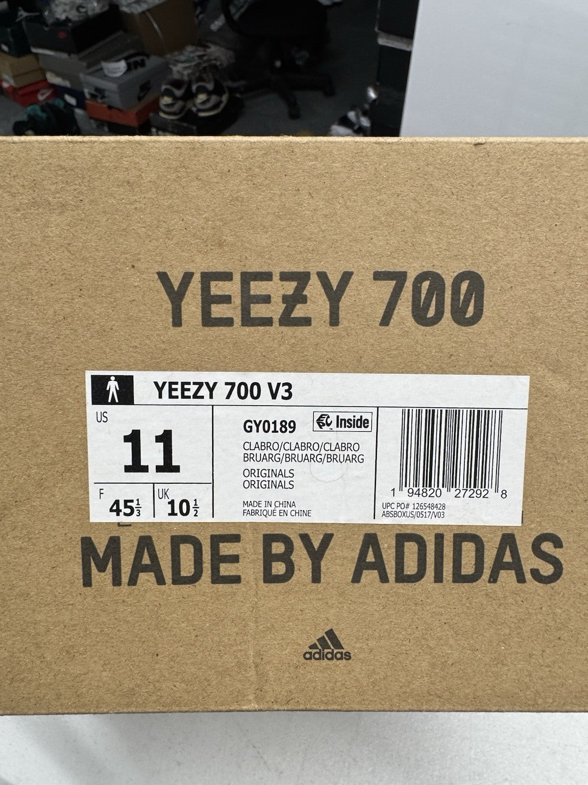 adidas Yeezy 700 V3 Clay Brown Men's Lace Up Low Top SIZE 11