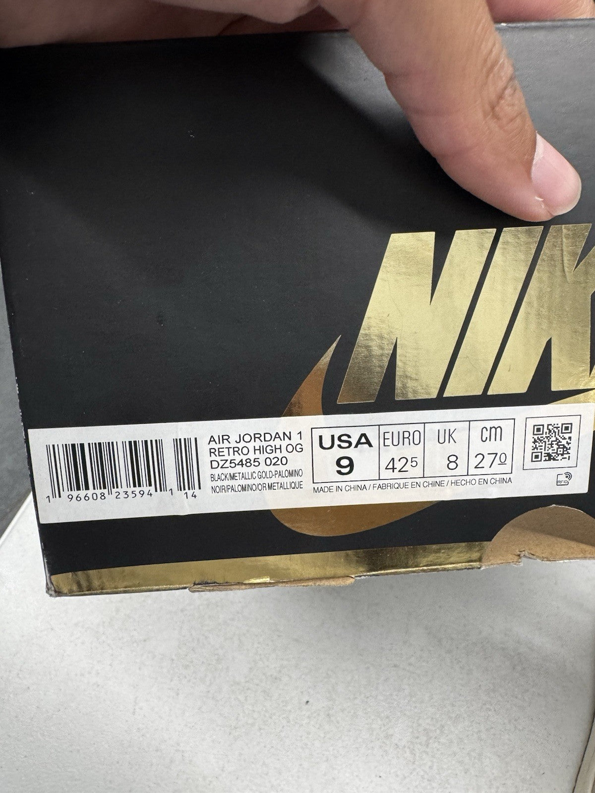 Jordan Air Jordan 1 Retro High OG Palomino Black/Gray SIZE 9