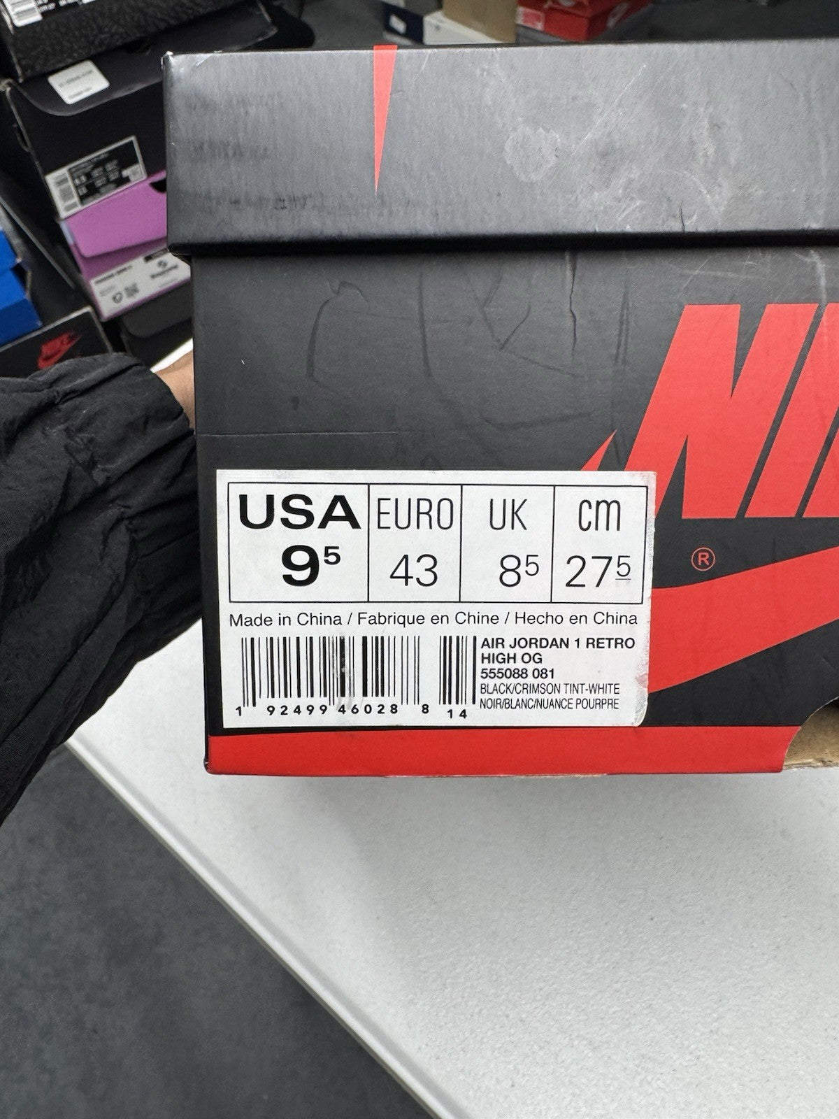 Jordan Air Jordan 1 Retro High OG Crimson Tint Black/Pink 2019 SIZE 9.5