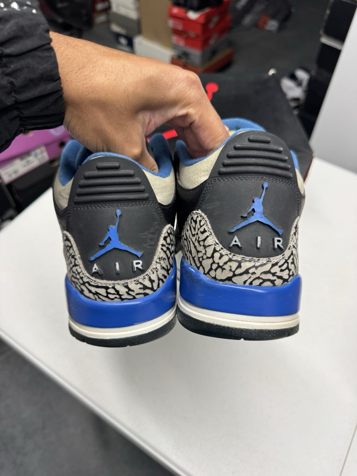 Jordan Air Jordan 3 Retro Sport Blue 2014 Black/Wolf Grey SIZE 9