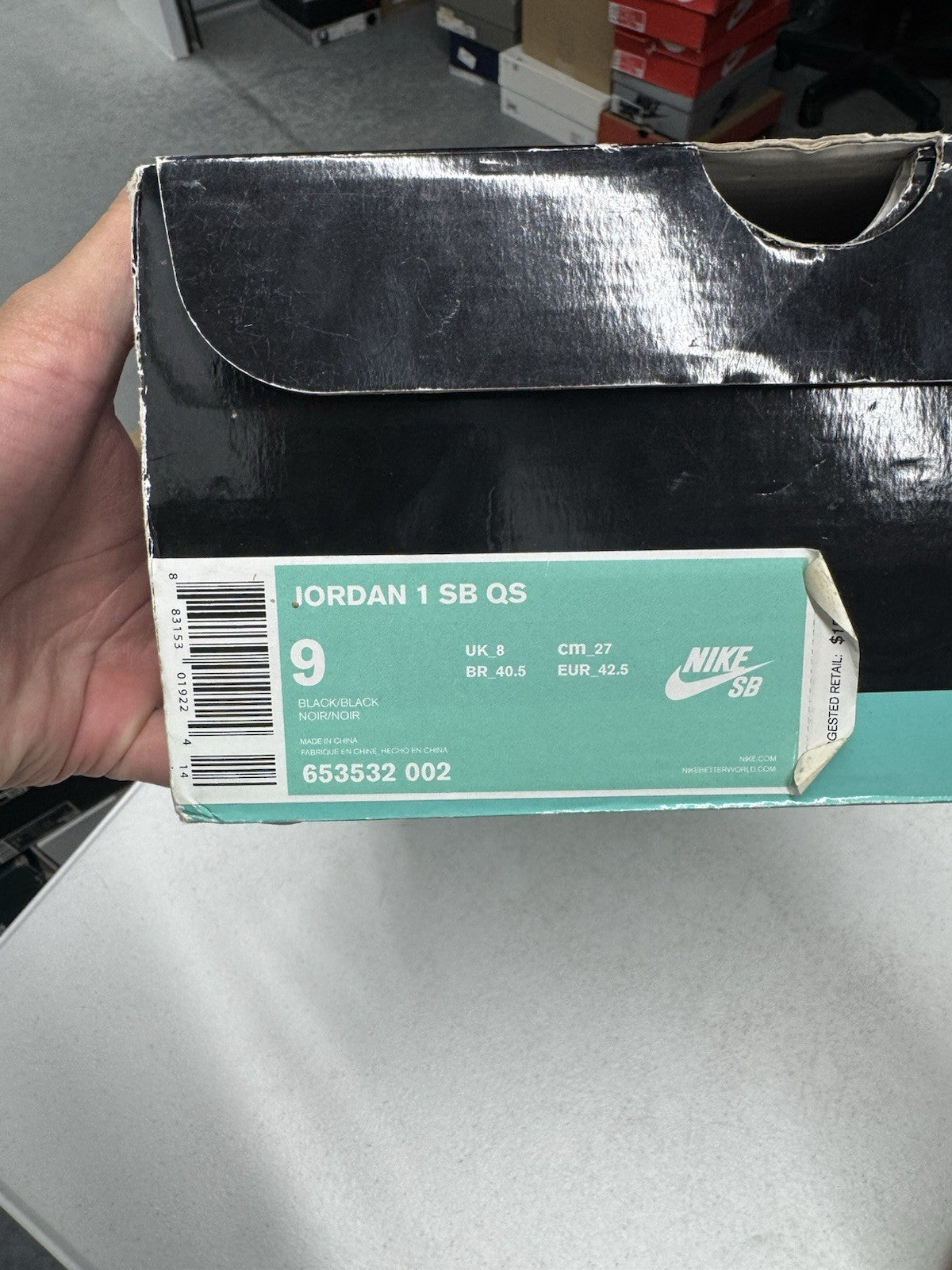 Nike SB Jordan 1 SB QS Black Men’s Skateboarding Shoes Size 9 D (M)