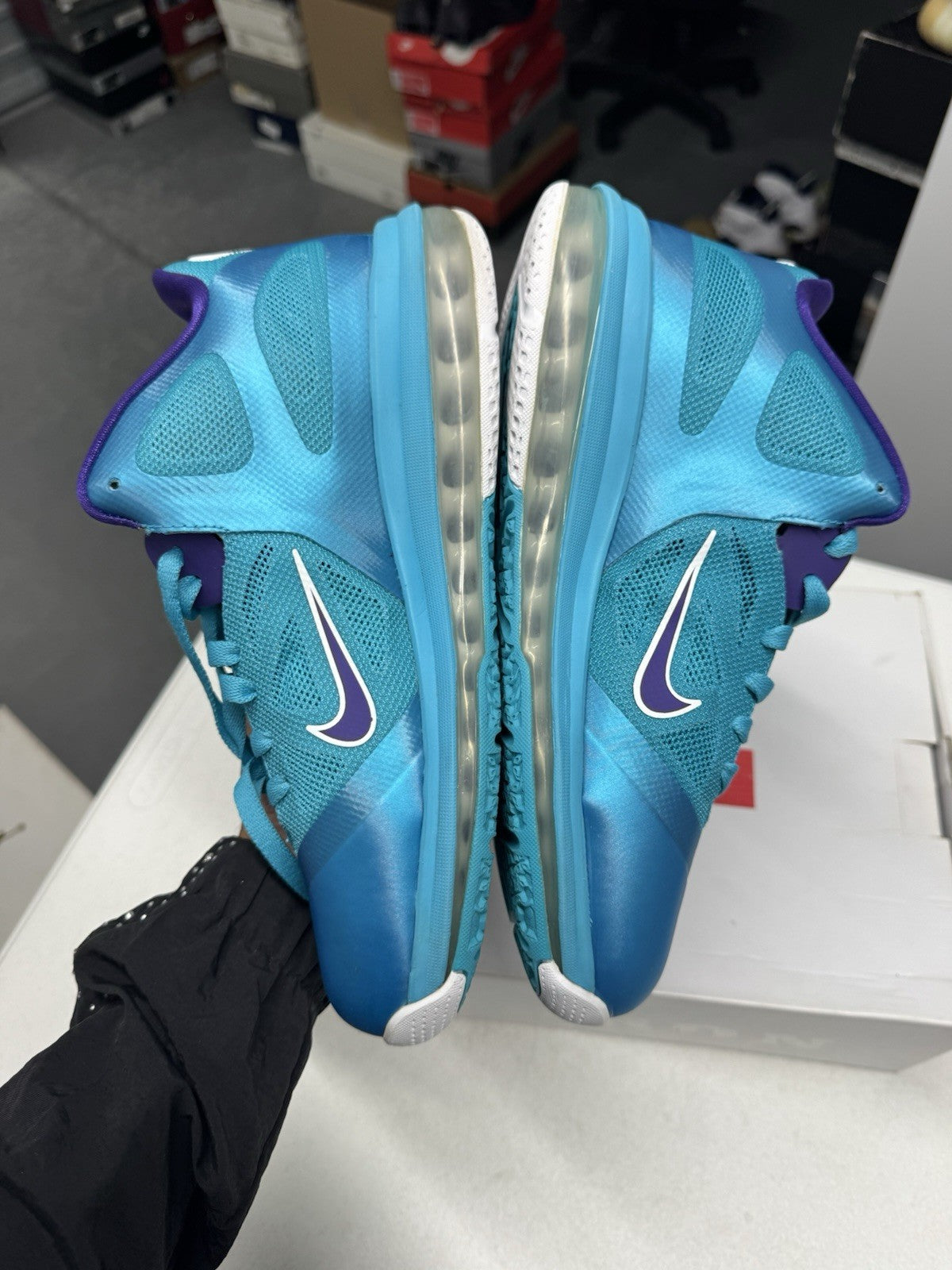 Nike LeBron 9 Low Summit Lake Hornets Men's Sneakers Turquoise/Purple/White