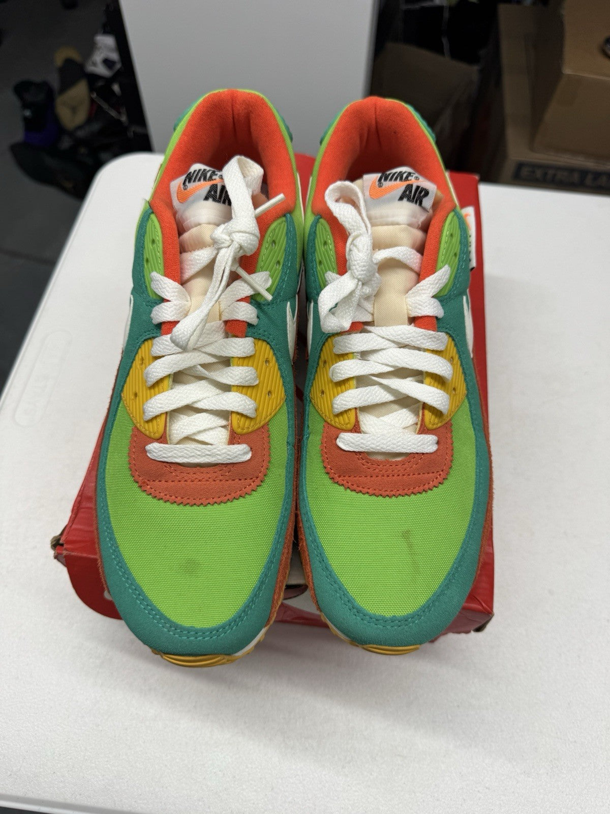 Nike Air Max 90 SE Running Club Roma Green/Sail/Orange SIZE 11