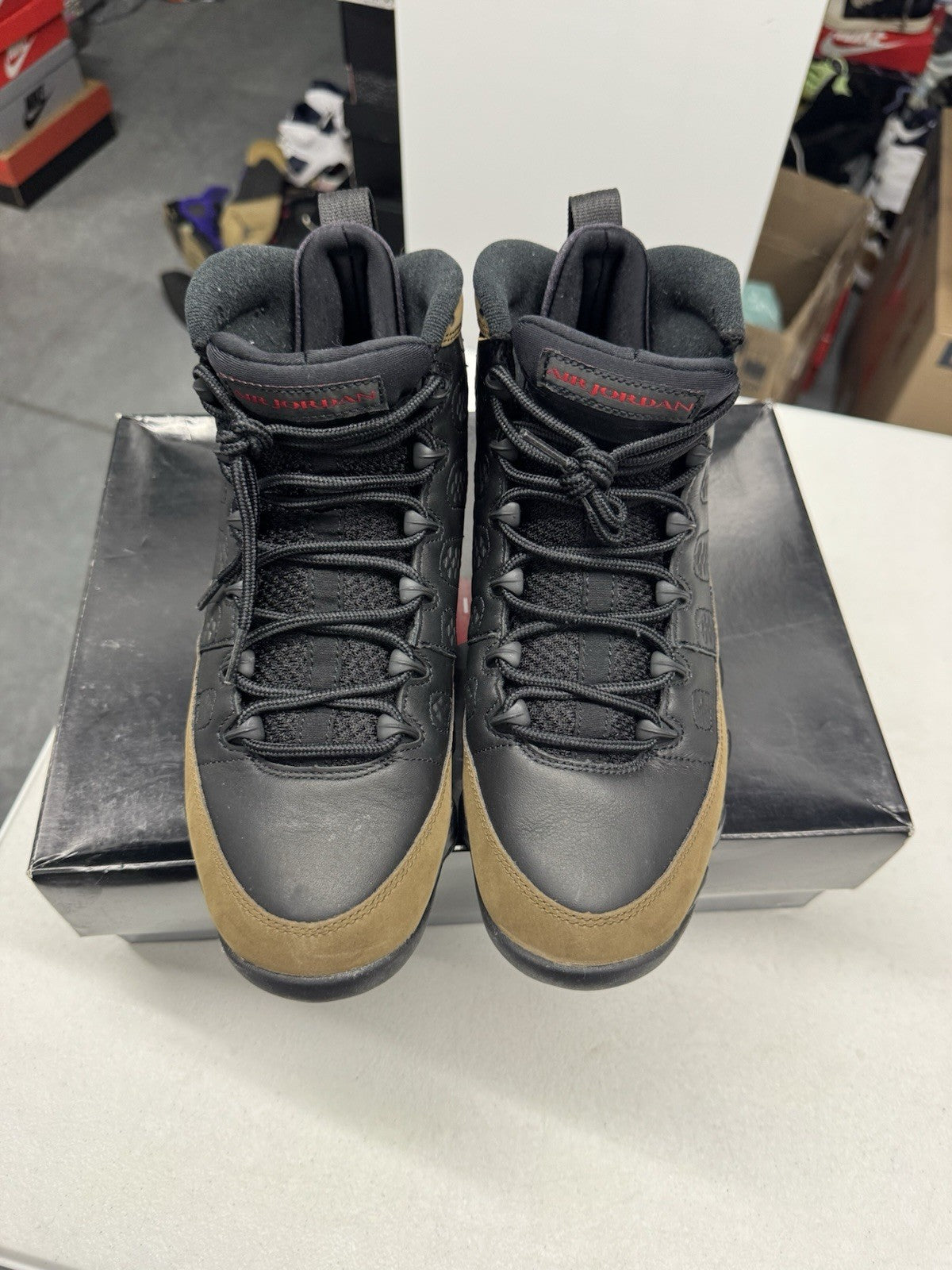 Jordan Air Jordan 9 Retro 2024 "Olive" Men's Sneakers Black/True Red, SIZE 8.5