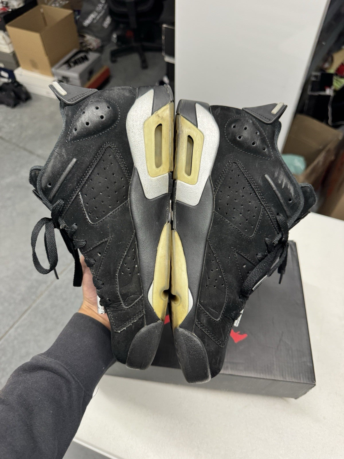 Jordan Air Jordan 6 Retro Low Chrome Black/Metallic Silver-White 2015 SIZE 9.5