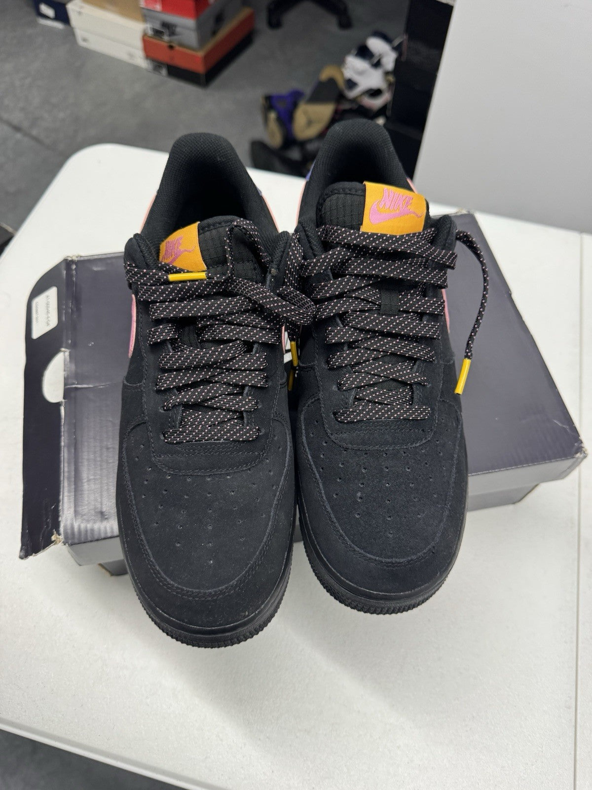 Nike Air Force 1 '07 LV8 2 ACG Black/Magic Flamingo Low Top Suede SIZE 9.5