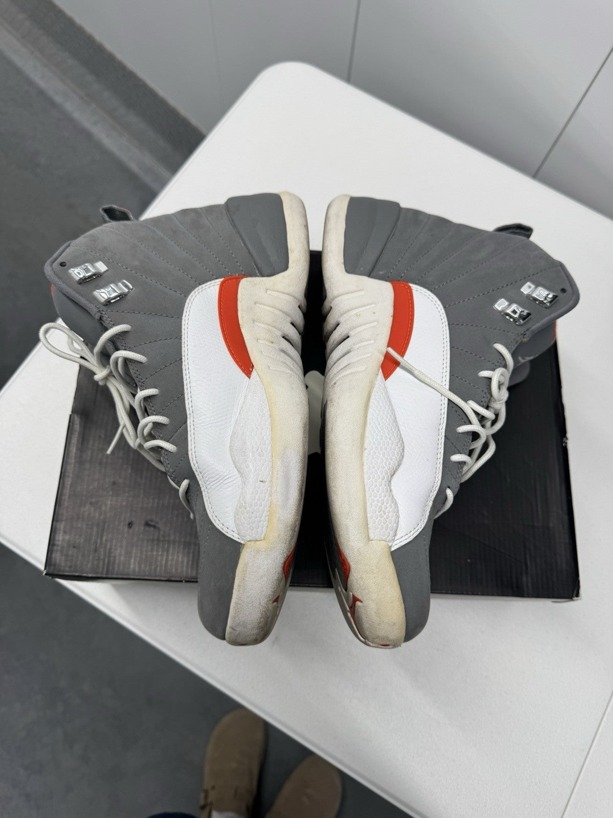 Air Jordan 12 Men's Retro Sneakers Wolf Gray, Size 9.5