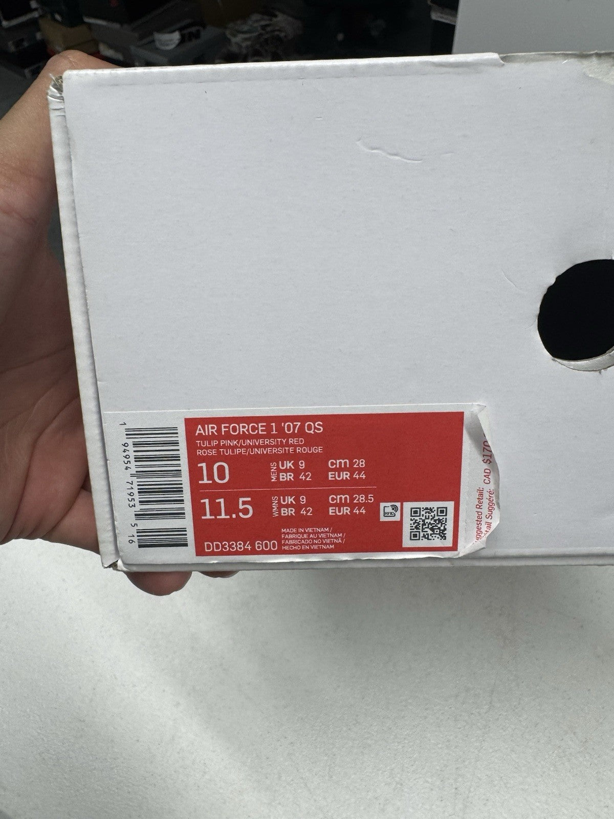 Nike Air Force 1 '07 QS Valentine's Day Love Letter Tulip Pink Suede SIZE 10