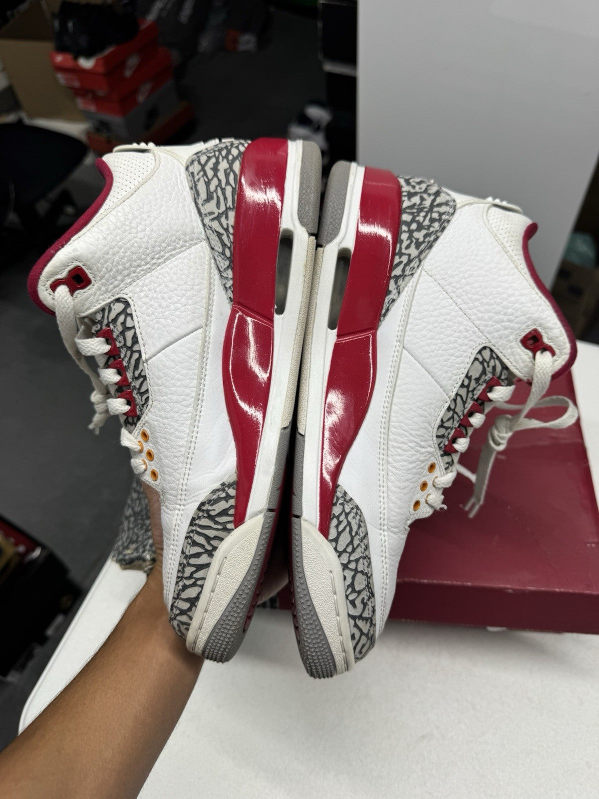 Jordan Air Jordan 3 Retro Mid Cardinal Red Men's Sneakers White/Red SIZE 8.5