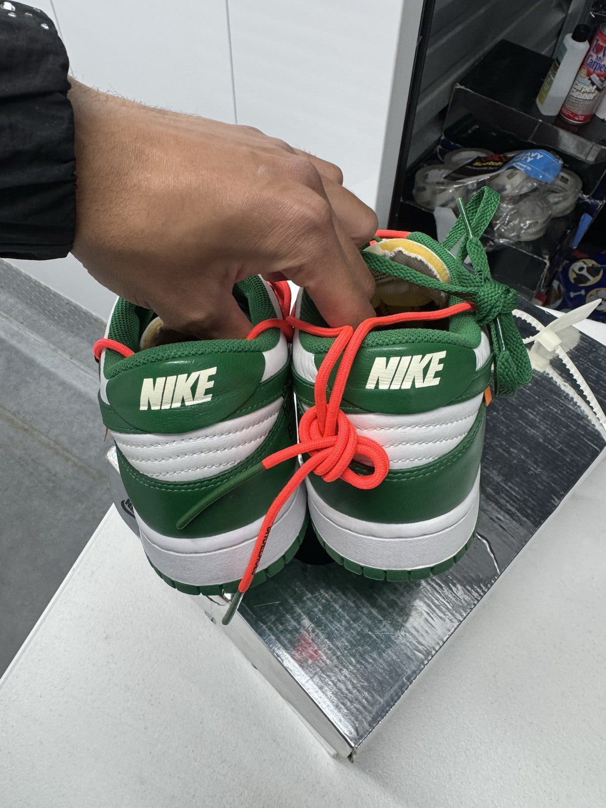 Nike Dunk Low Off-White Pine Green Men's Low Top Sneaker Green White Orange