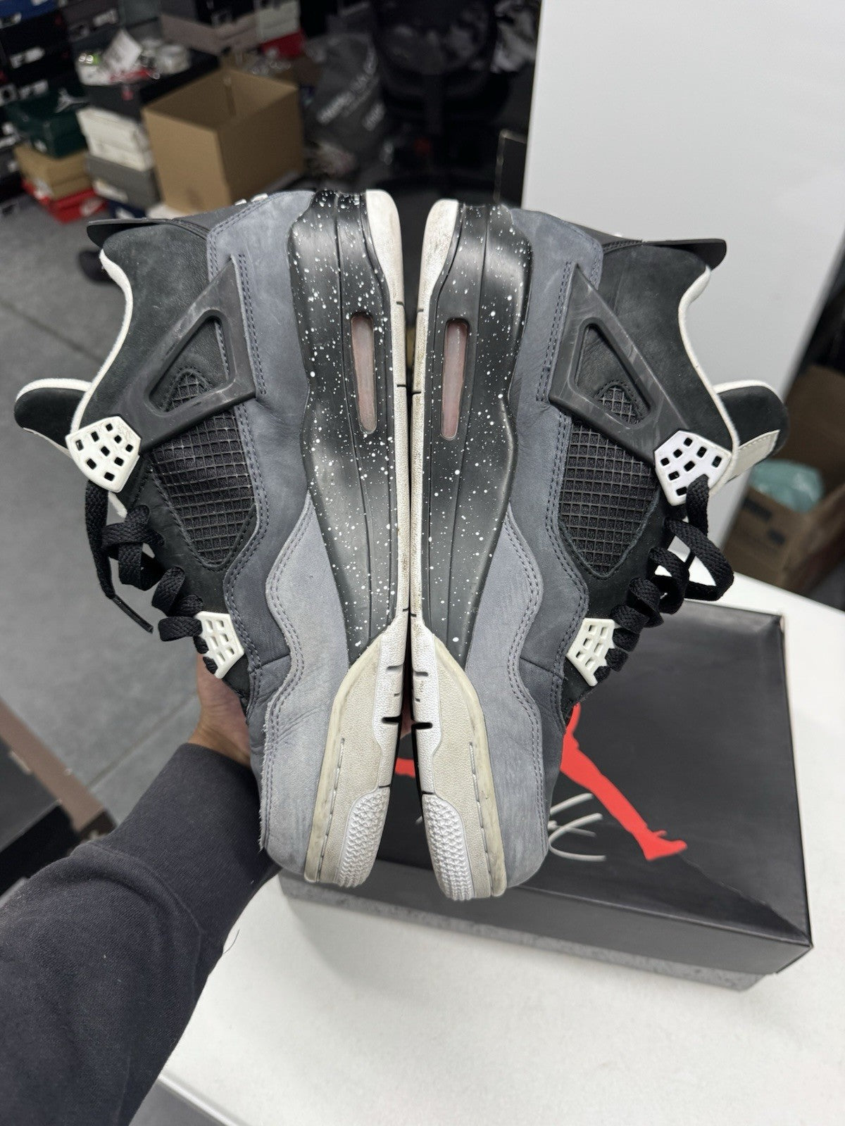 Jordan Air Jordan 4 Retro Fear Nubuck Black/White/Gray SIZE 9.5