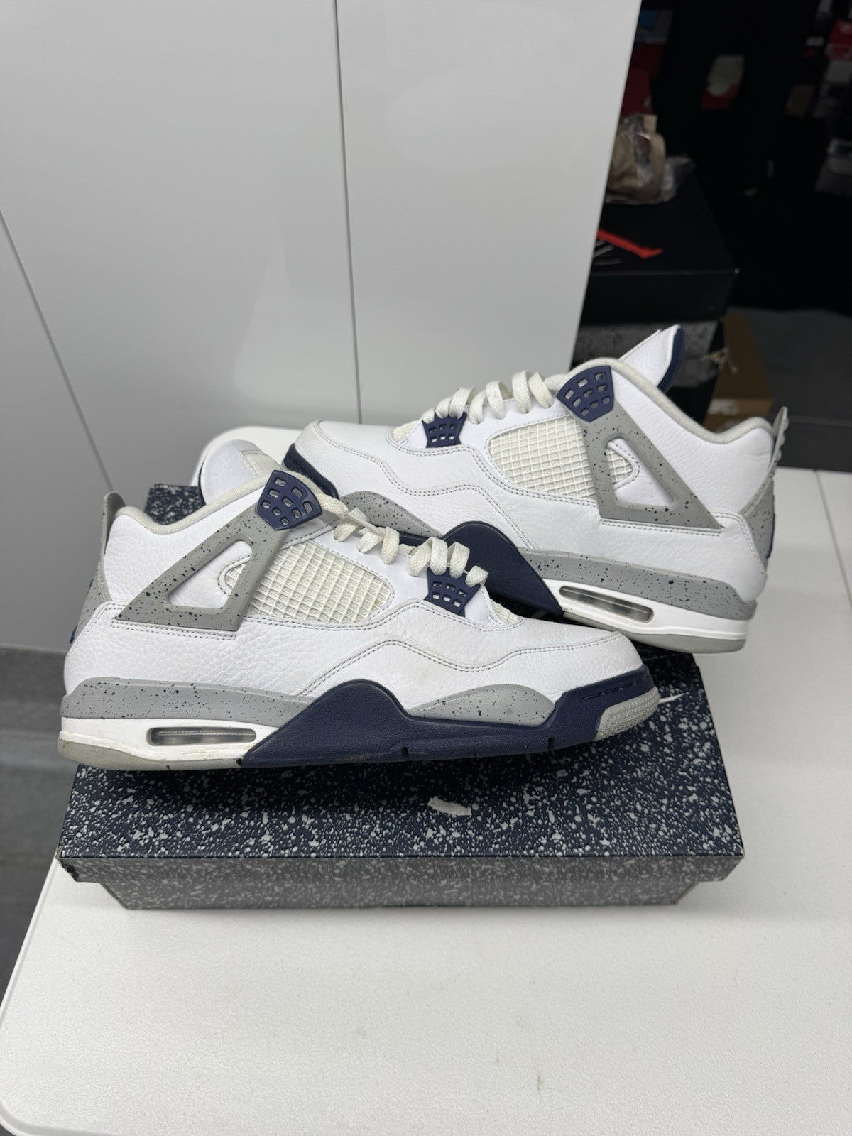 Nike Jordan 4 Men's Retro Midnight Navy Sneakers Size 12 DH6927-140