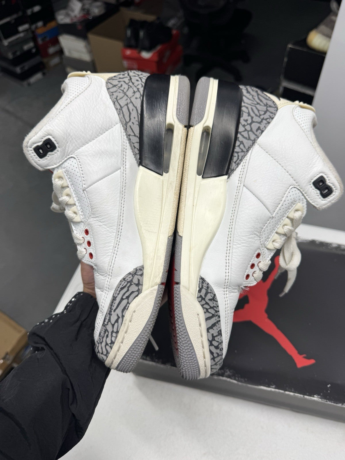 Jordan Air Jordan 3 Retro White Cement Reimagined Men's Sneakers SIZE 8