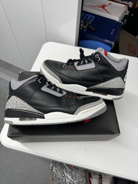 Air Jordan 3 Black Cement Reimagined Sneakers DN3707-010 Size 10