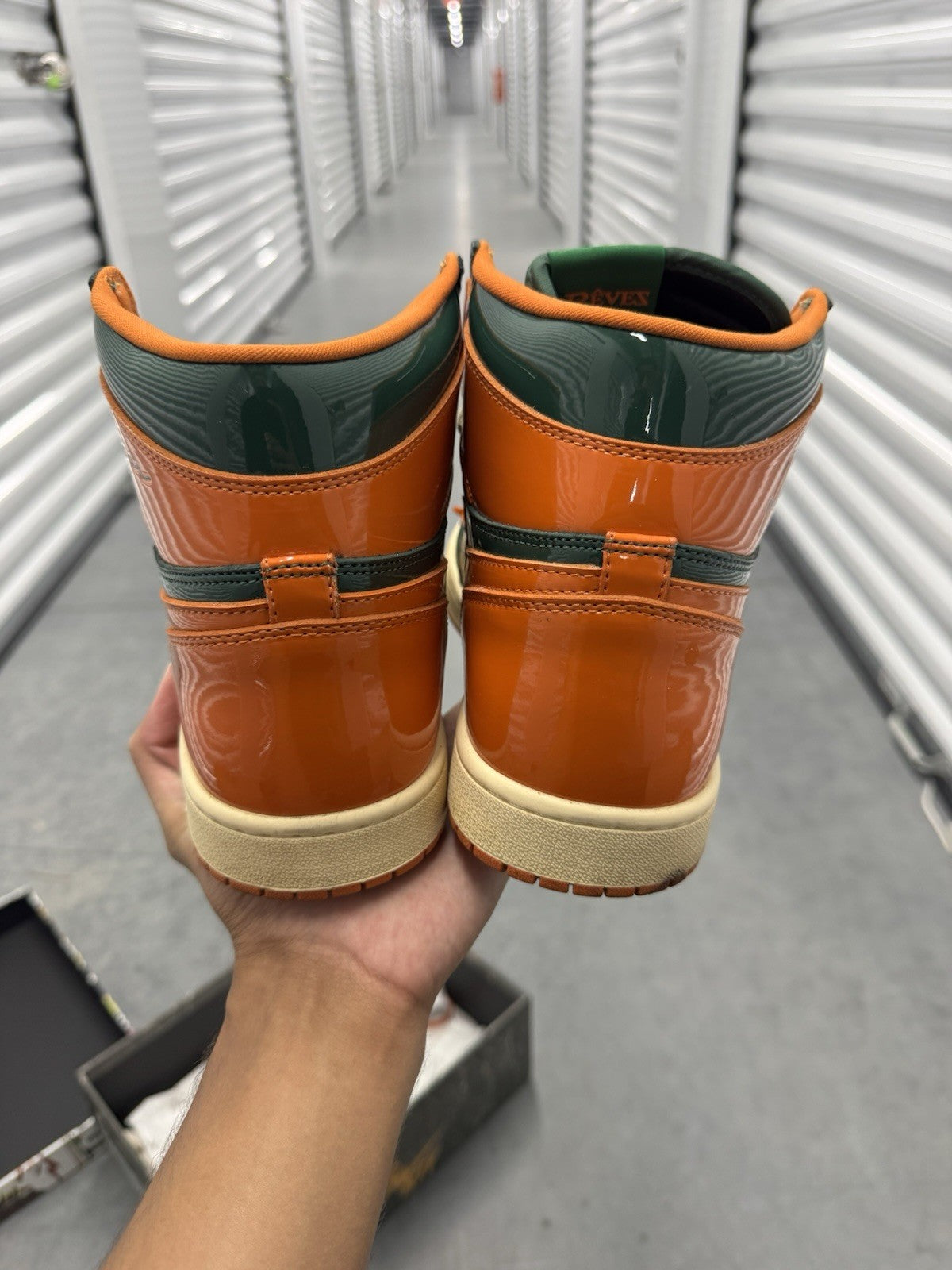 Reves Paris Air Kiy '85 Hi Men's High Top Sneakers Pine Green/Orange SIZE 11